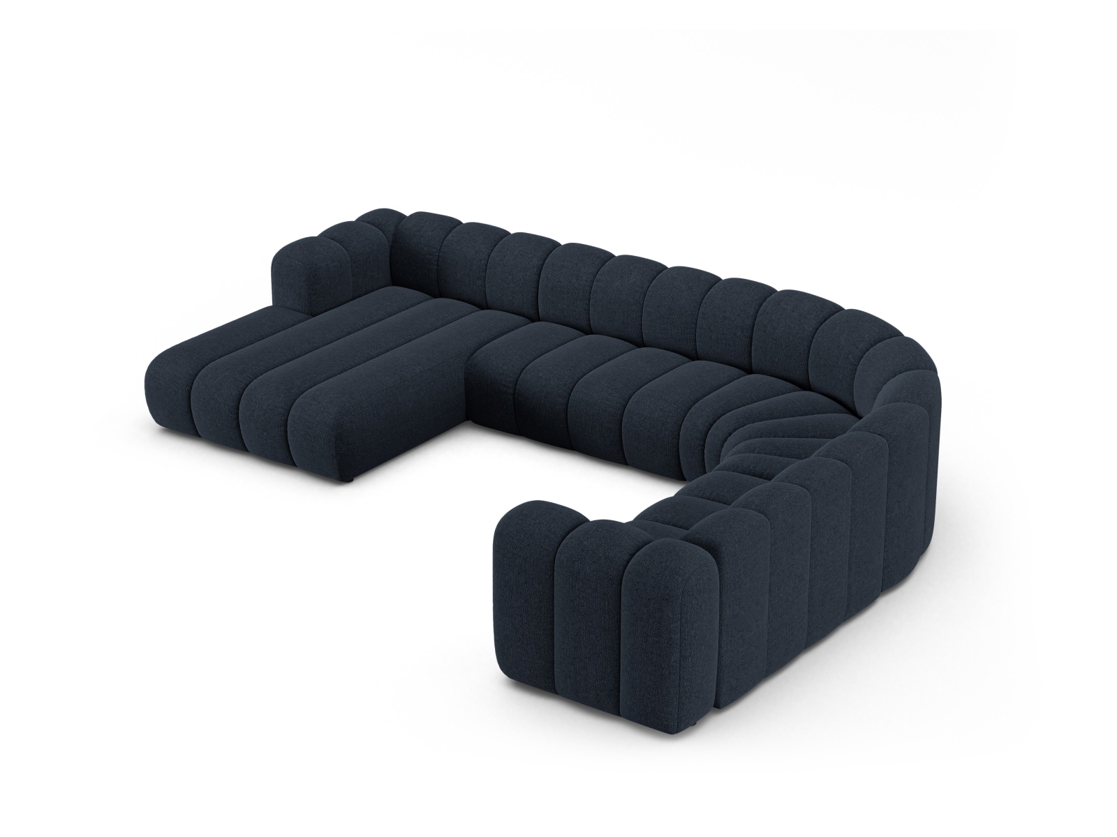 Modular Panoramic Right Corner Sofa, "Lupine", 6 Seats, 370x280x70