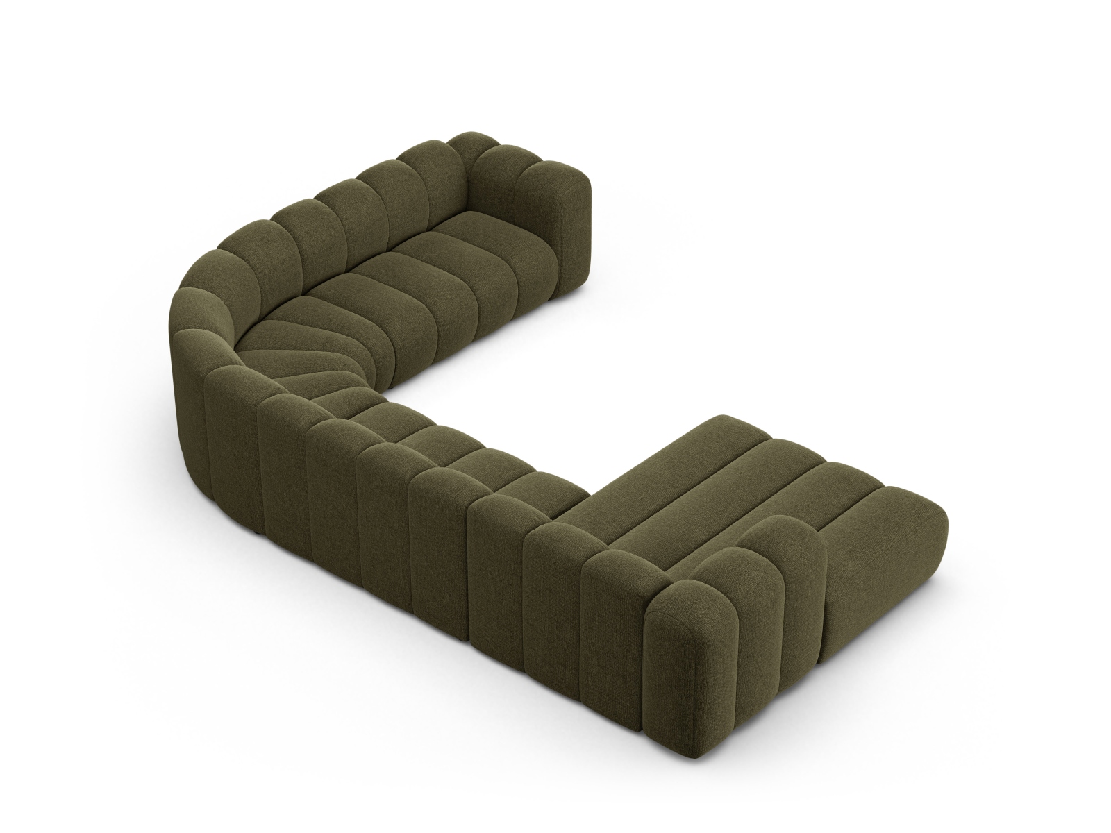 Modular Panoramic Right Corner Sofa, "Lupine", 6 Seats, 370x280x70