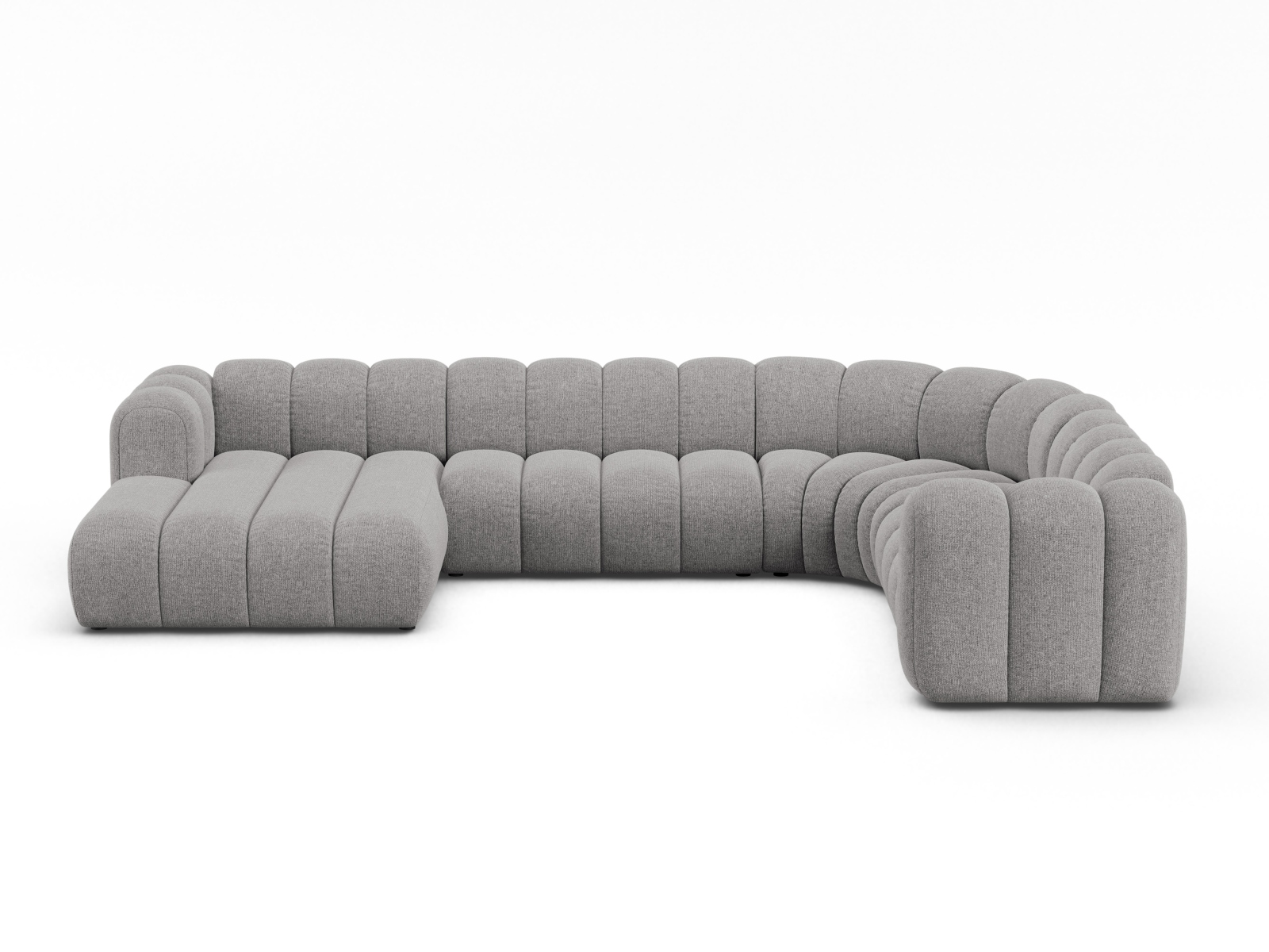 Modular Panoramic Right Corner Sofa, "Lupine", 6 Seats, 370x280x70