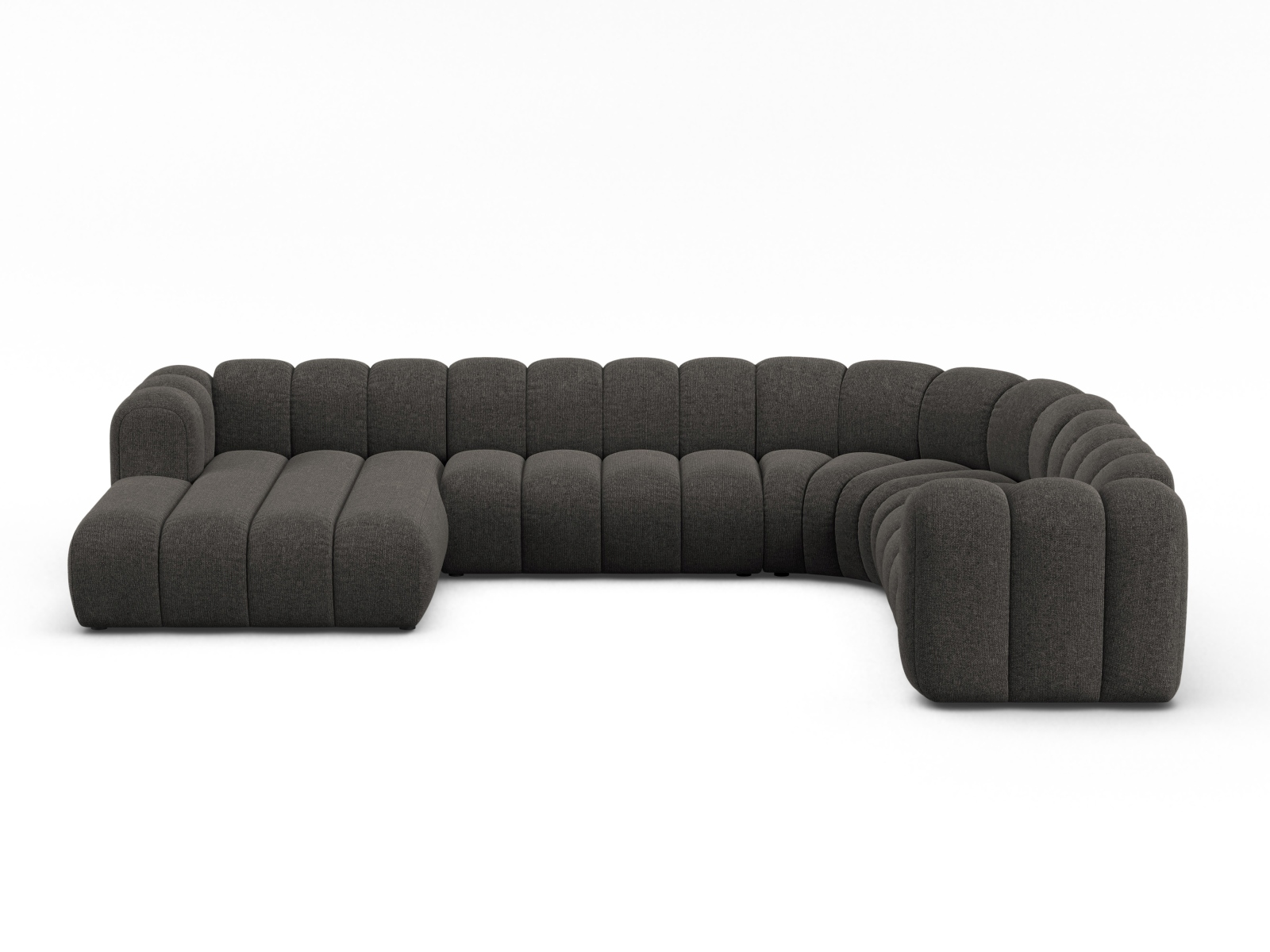 Modular Panoramic Right Corner Sofa, "Lupine", 6 Seats, 370x280x70