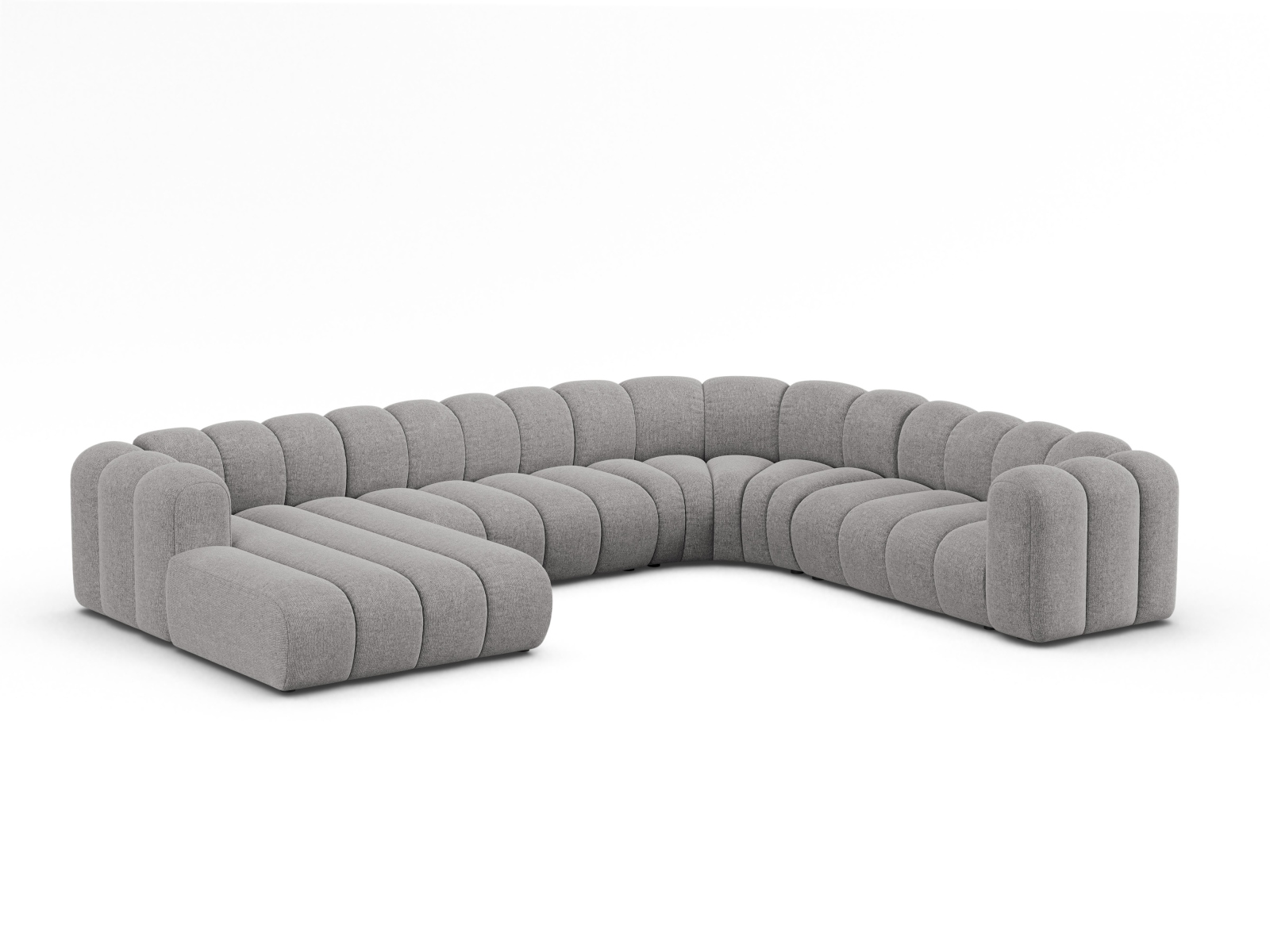 Modular Panoramic Right Corner Sofa, "Lupine", 6 Seats, 370x280x70