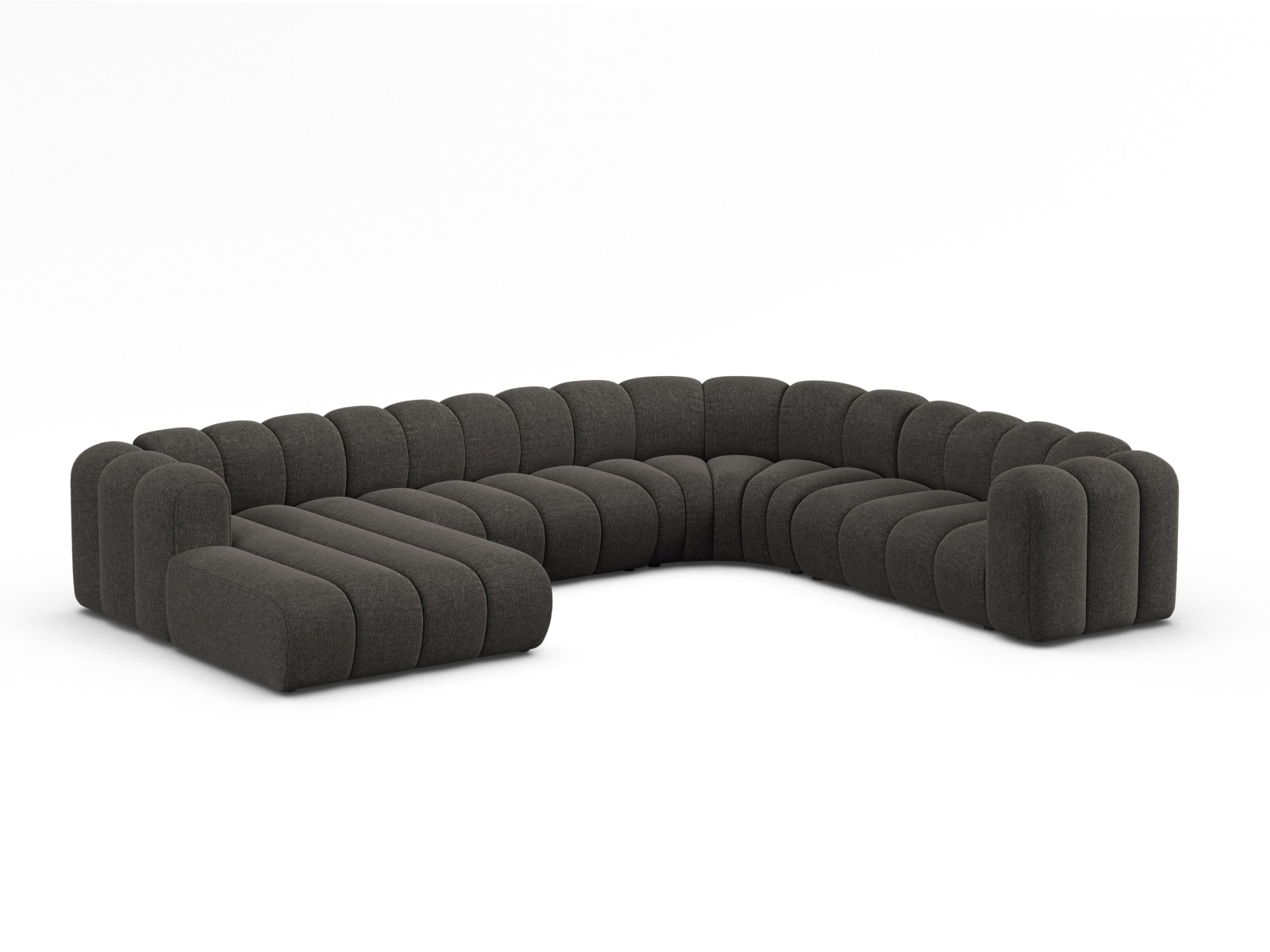 Modular Panoramic Right Corner Sofa, "Lupine", 6 Seats, 370x280x70