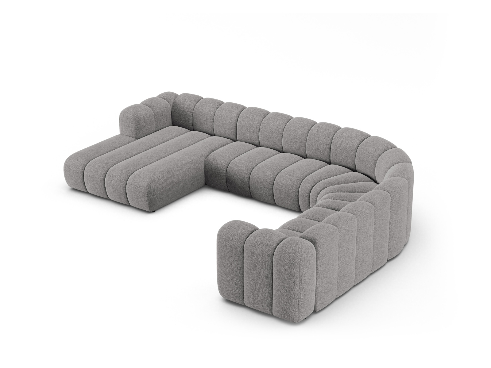 Modular Panoramic Right Corner Sofa, "Lupine", 6 Seats, 370x280x70