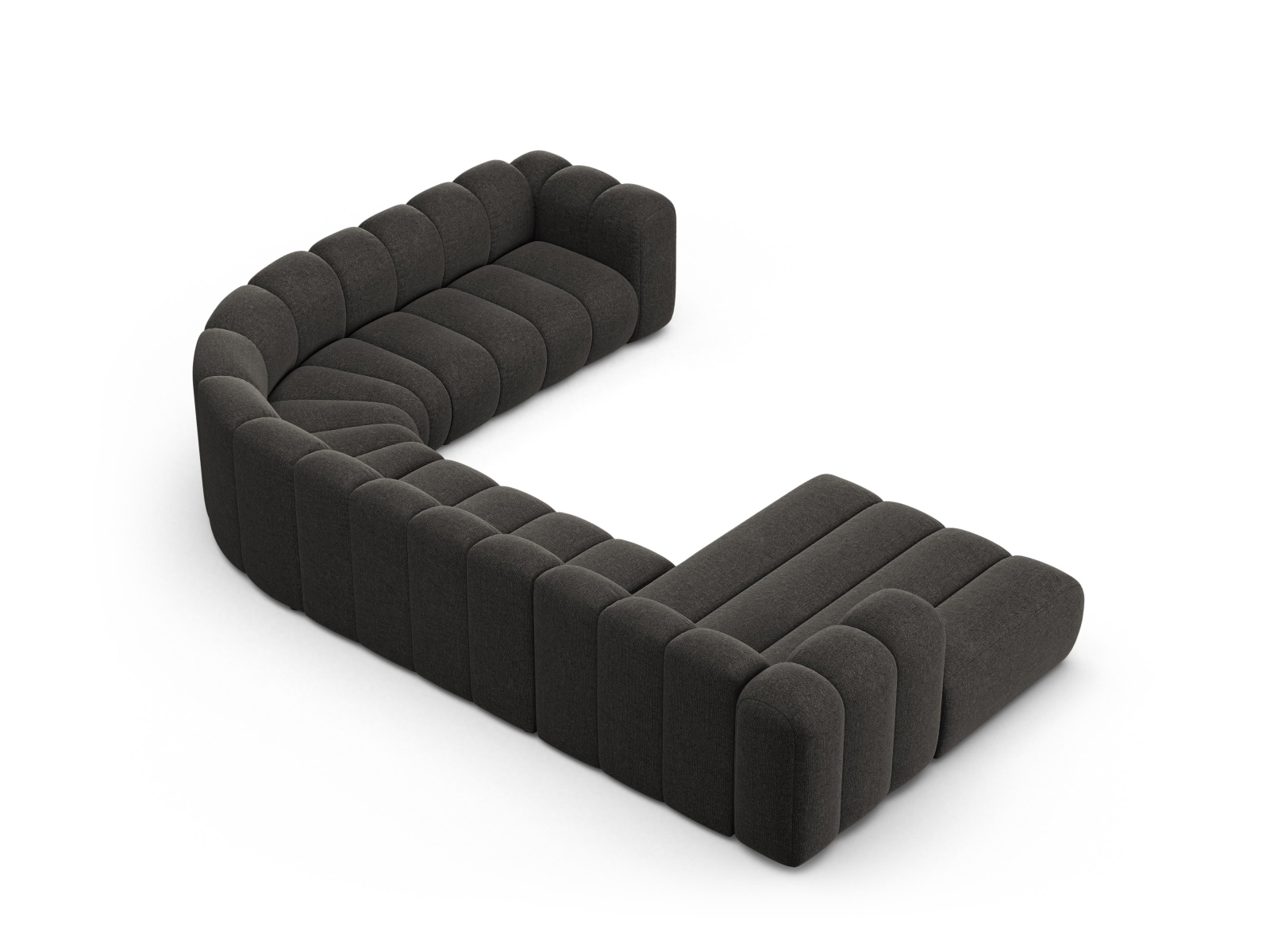 Modular Panoramic Right Corner Sofa, "Lupine", 6 Seats, 370x280x70