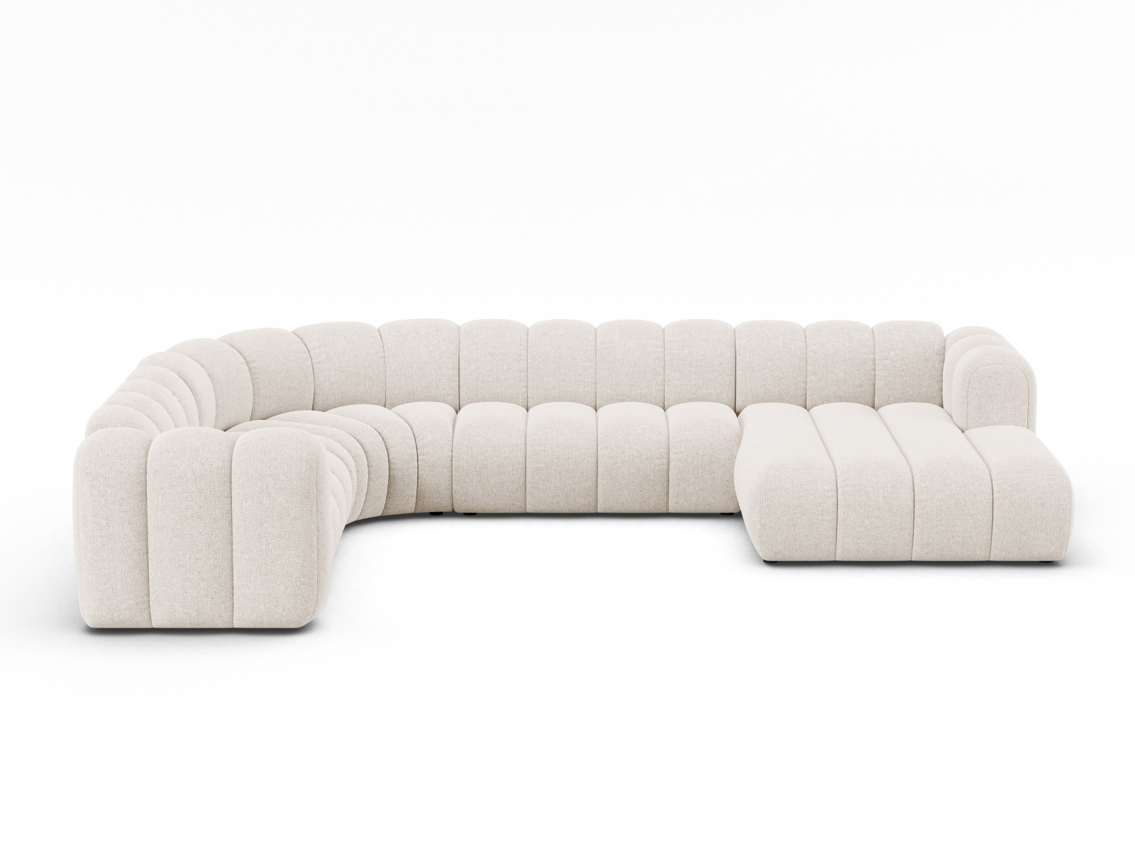 Modular Panoramic Left Corner Sofa, "Lupine", 6 Seats, 370x280x70