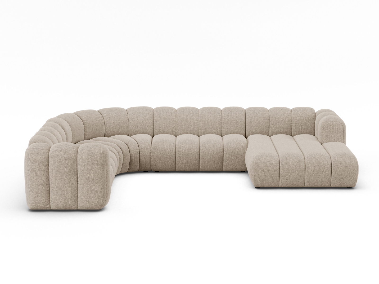 Modular Panoramic Left Corner Sofa, "Lupine", 6 Seats, 370x280x70