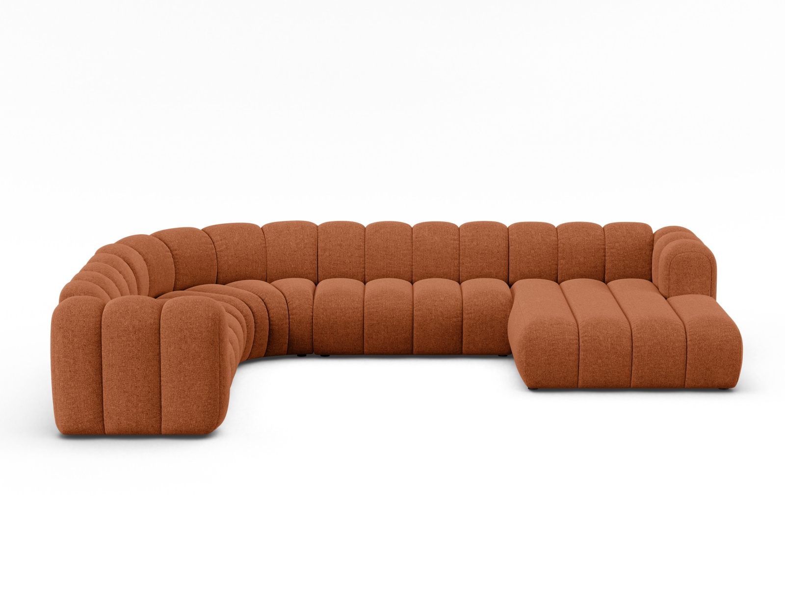 Modular Panoramic Left Corner Sofa, "Lupine", 6 Seats, 370x280x70