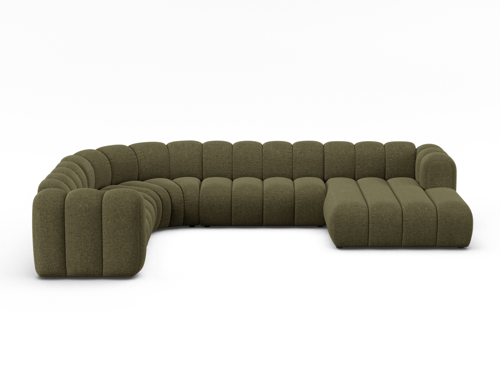 Modular Panoramic Left Corner Sofa, "Lupine", 6 Seats, 370x280x70