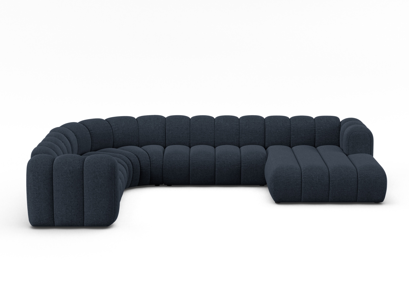 Modular Panoramic Left Corner Sofa, "Lupine", 6 Seats, 370x280x70