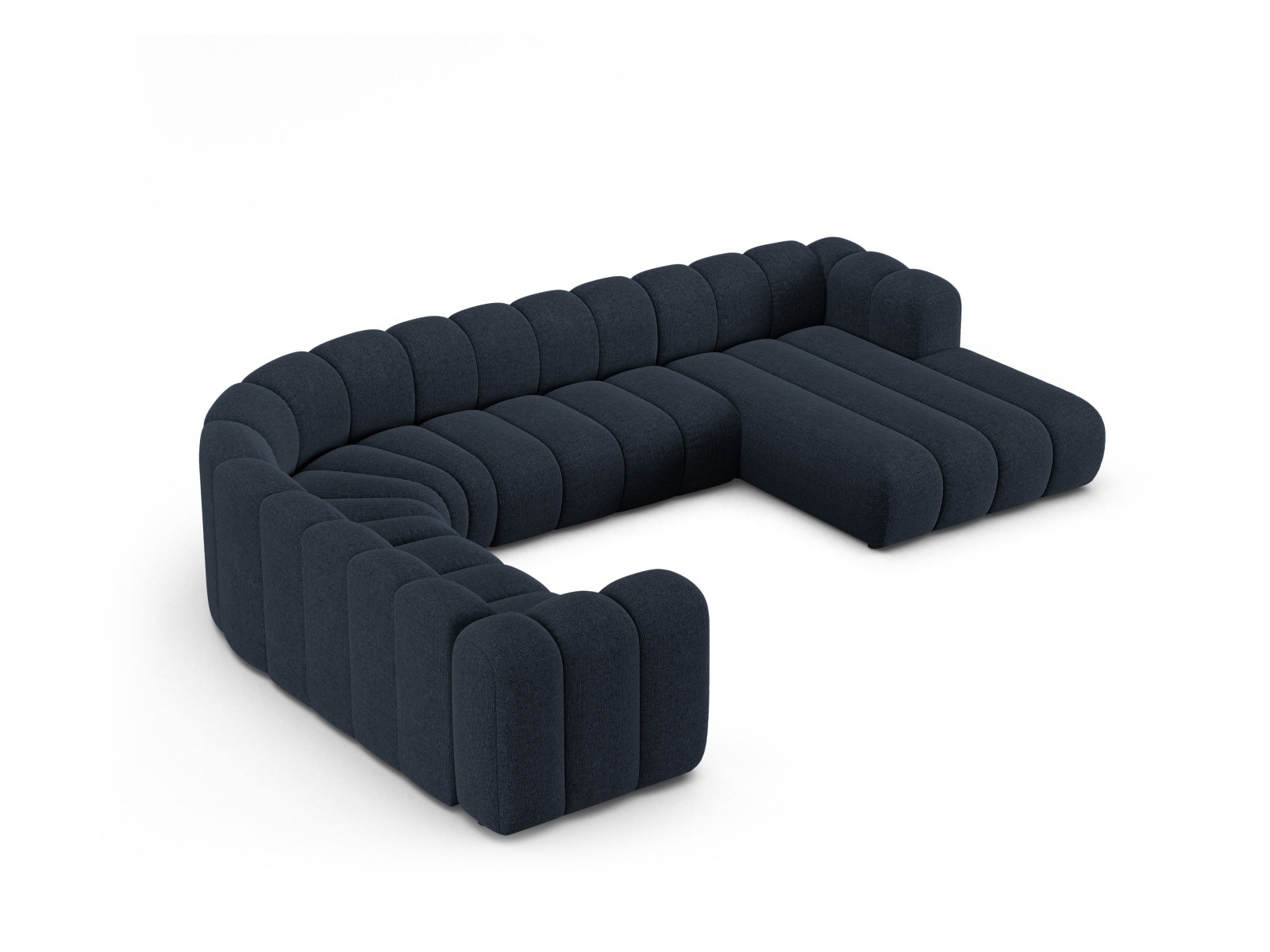 Modular Panoramic Left Corner Sofa, "Lupine", 6 Seats, 370x280x70