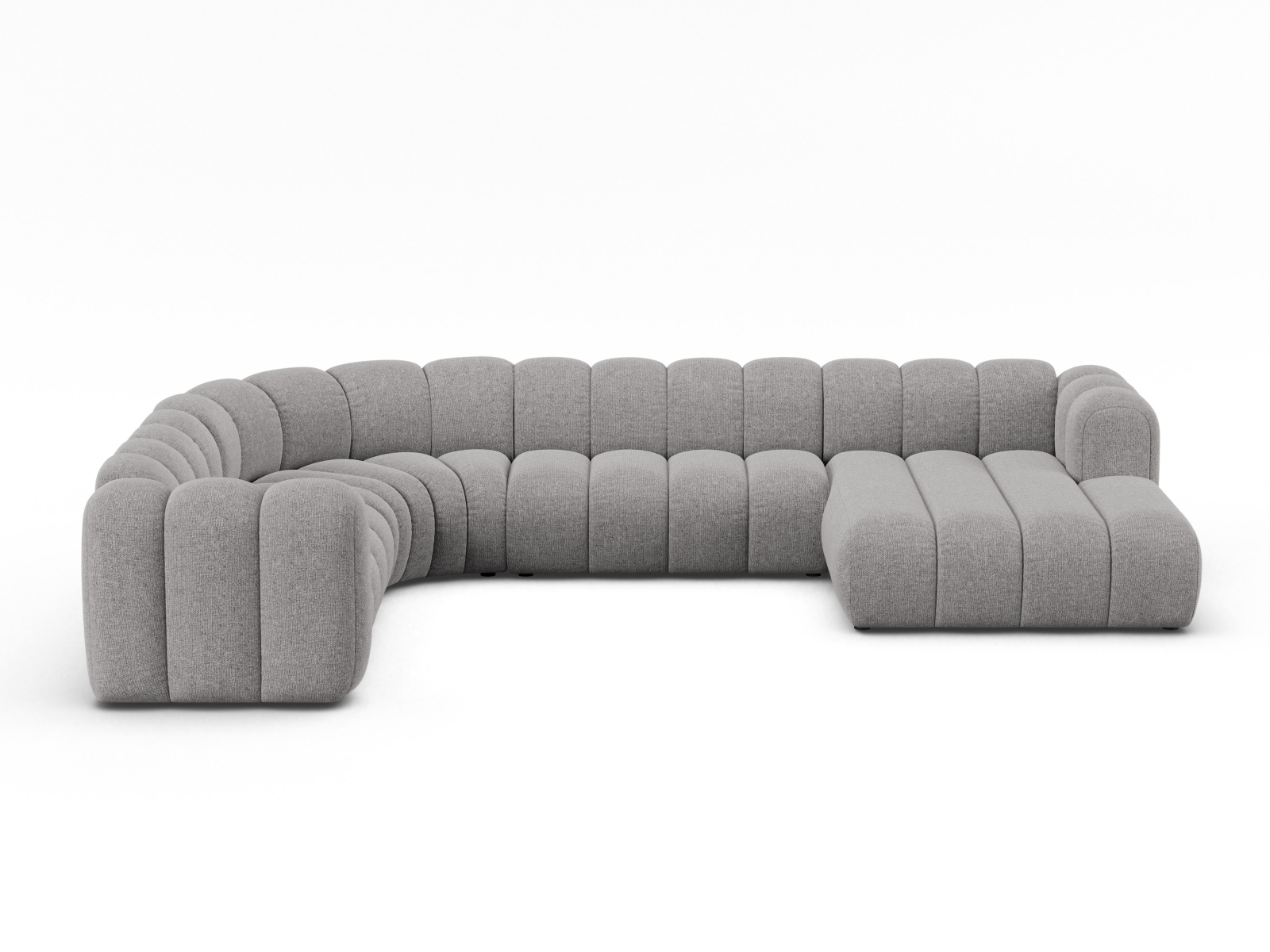 Modular Panoramic Left Corner Sofa, "Lupine", 6 Seats, 370x280x70