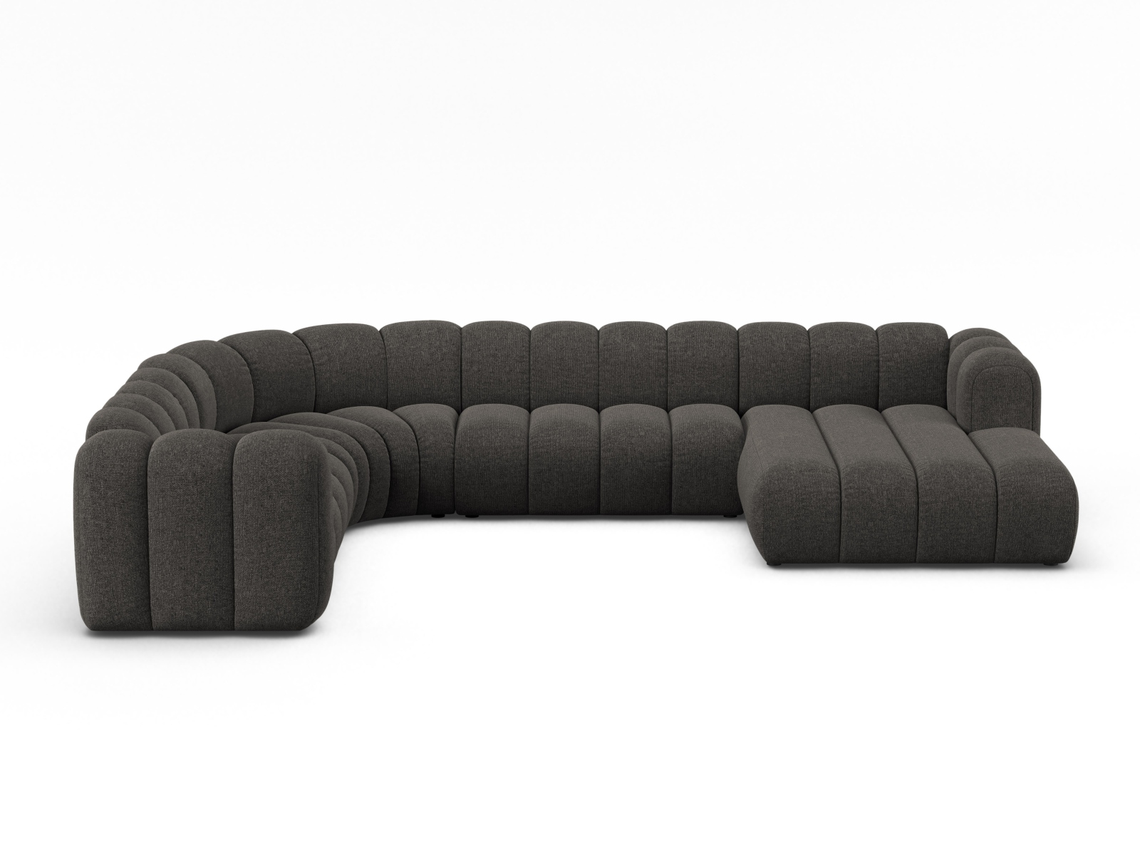 Modular Panoramic Left Corner Sofa, "Lupine", 6 Seats, 370x280x70