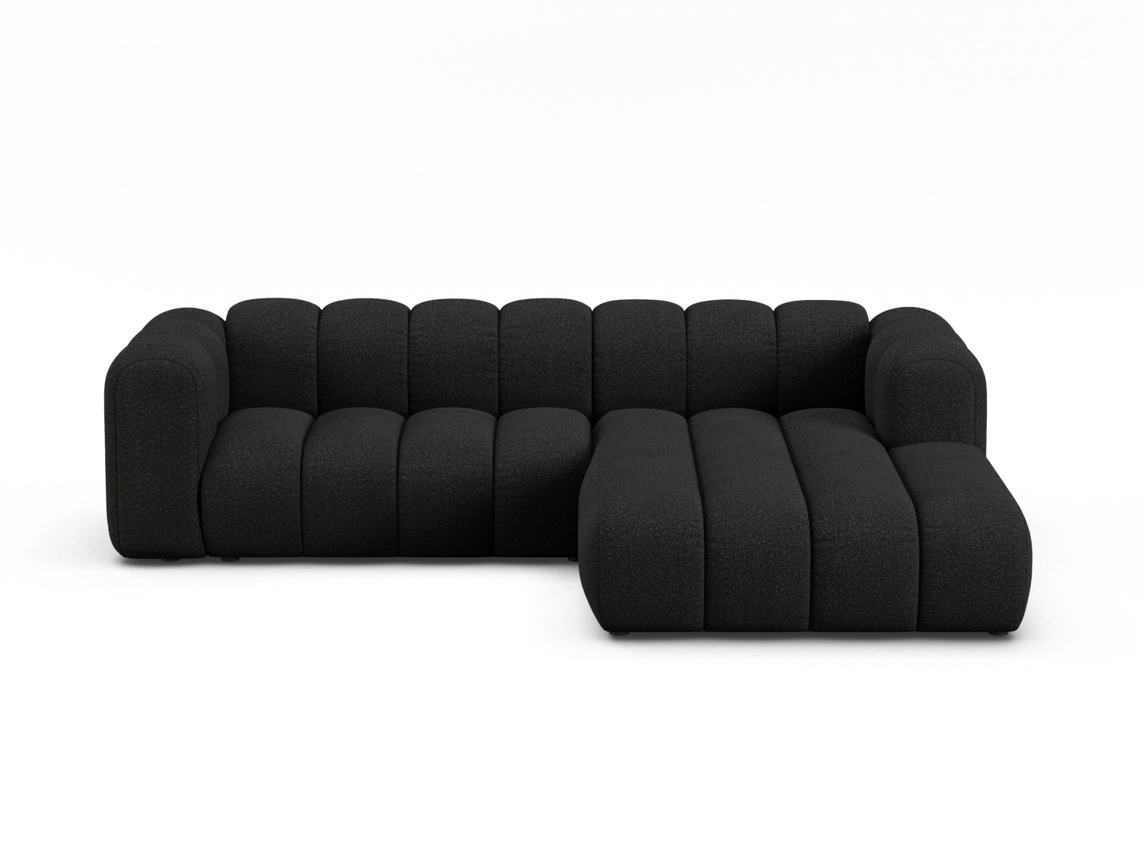 Boucle Modular Right Corner Sofa, "Lupine", 4 Seats, 260x177x70