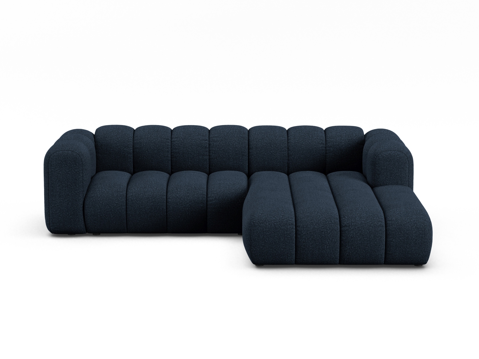 Boucle Modular Right Corner Sofa, "Lupine", 4 Seats, 260x177x70