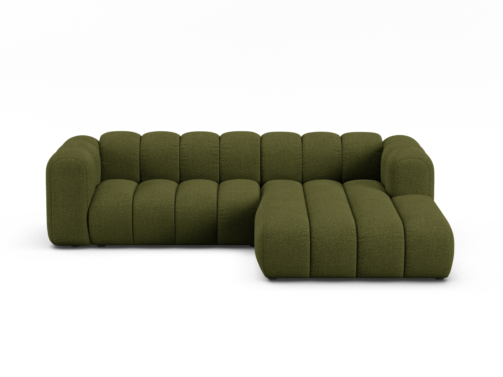 Boucle Modular Right Corner Sofa, "Lupine", 4 Seats, 260x177x70