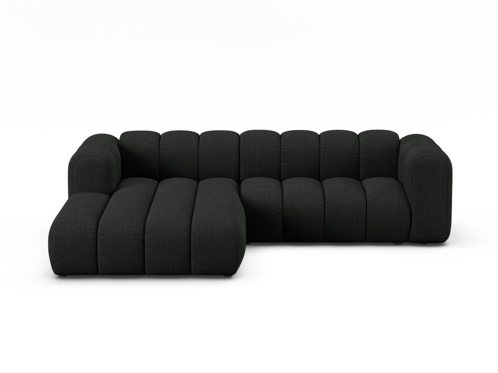 Boucle Modular Left Corner Sofa, "Lupine", 4 Seats, 260x177x70