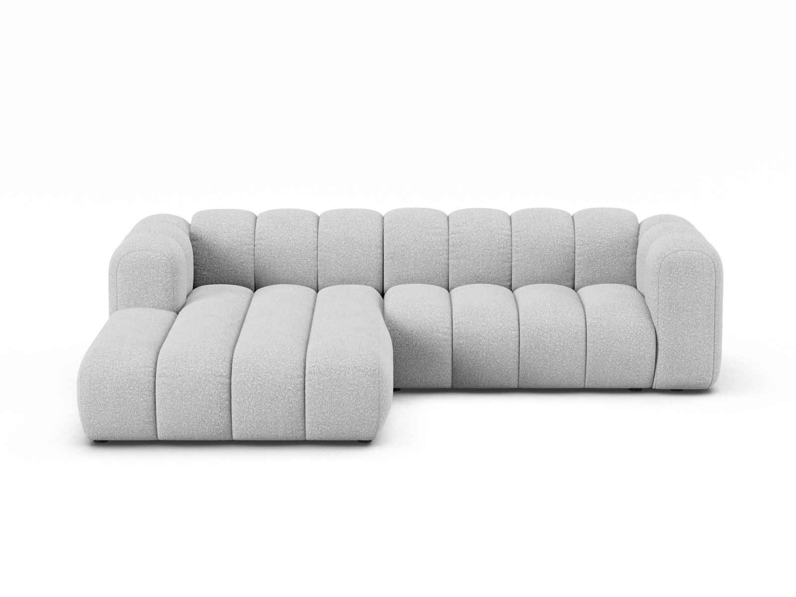 Boucle Modular Left Corner Sofa, "Lupine", 4 Seats, 260x177x70