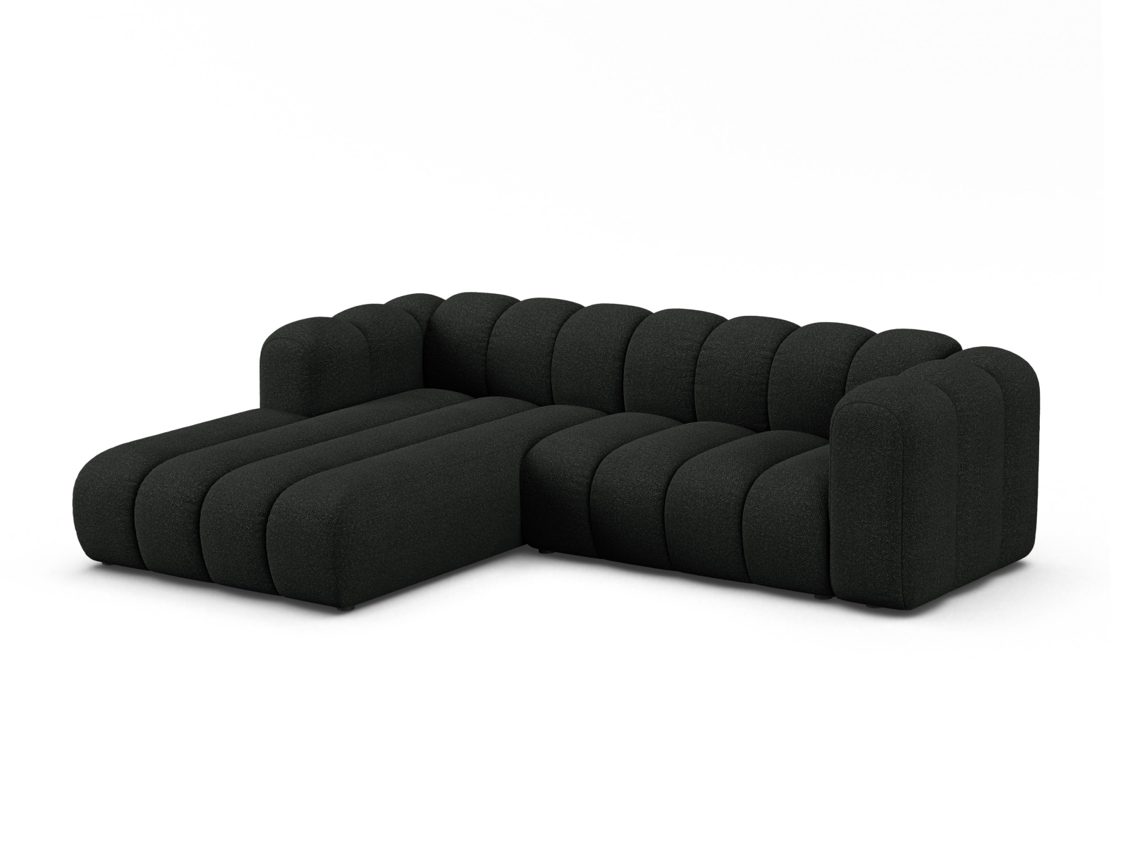 Boucle Modular Left Corner Sofa, "Lupine", 4 Seats, 260x177x70