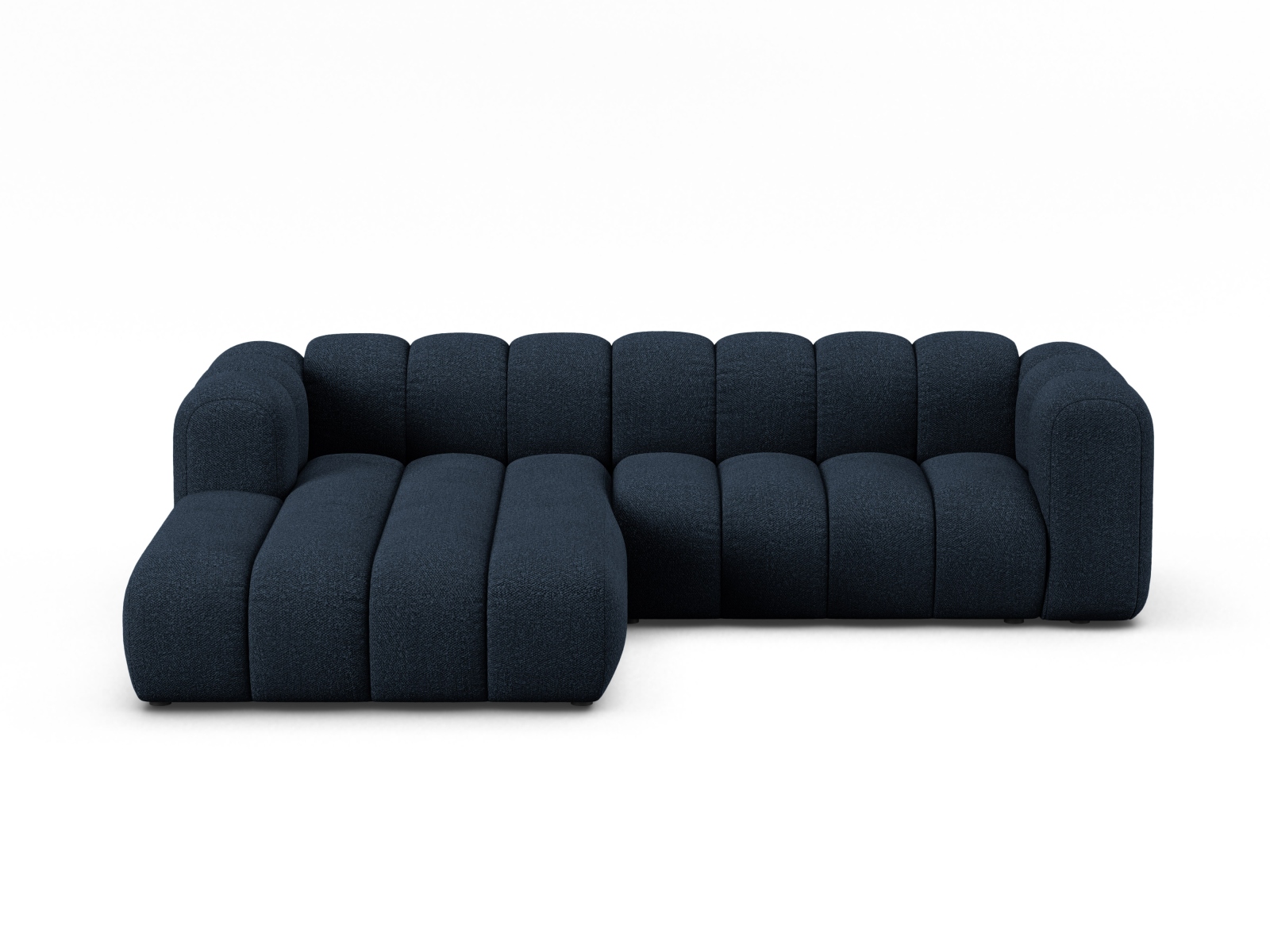 Boucle Modular Left Corner Sofa, "Lupine", 4 Seats, 260x177x70