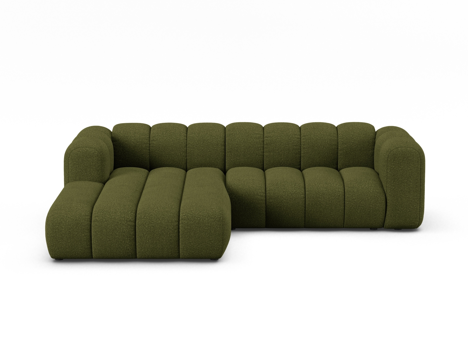Boucle Modular Left Corner Sofa, "Lupine", 4 Seats, 260x177x70