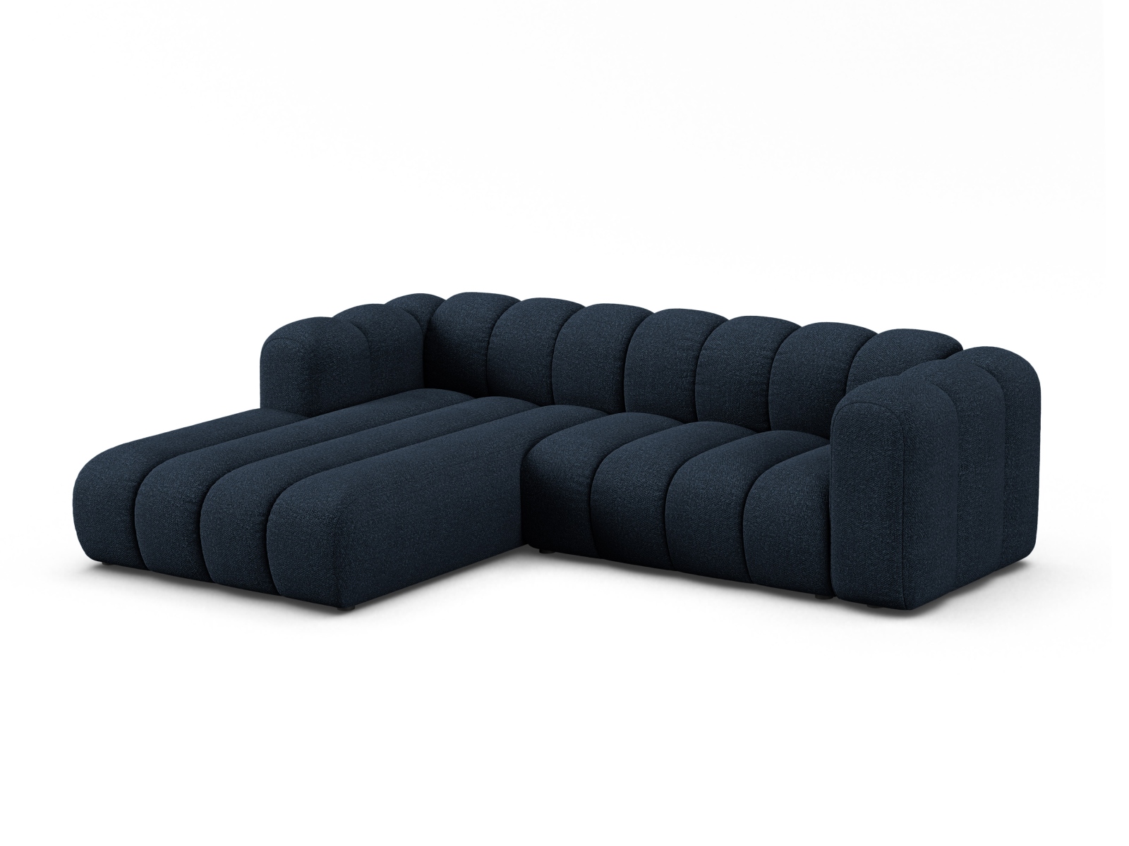 Boucle Modular Left Corner Sofa, "Lupine", 4 Seats, 260x177x70