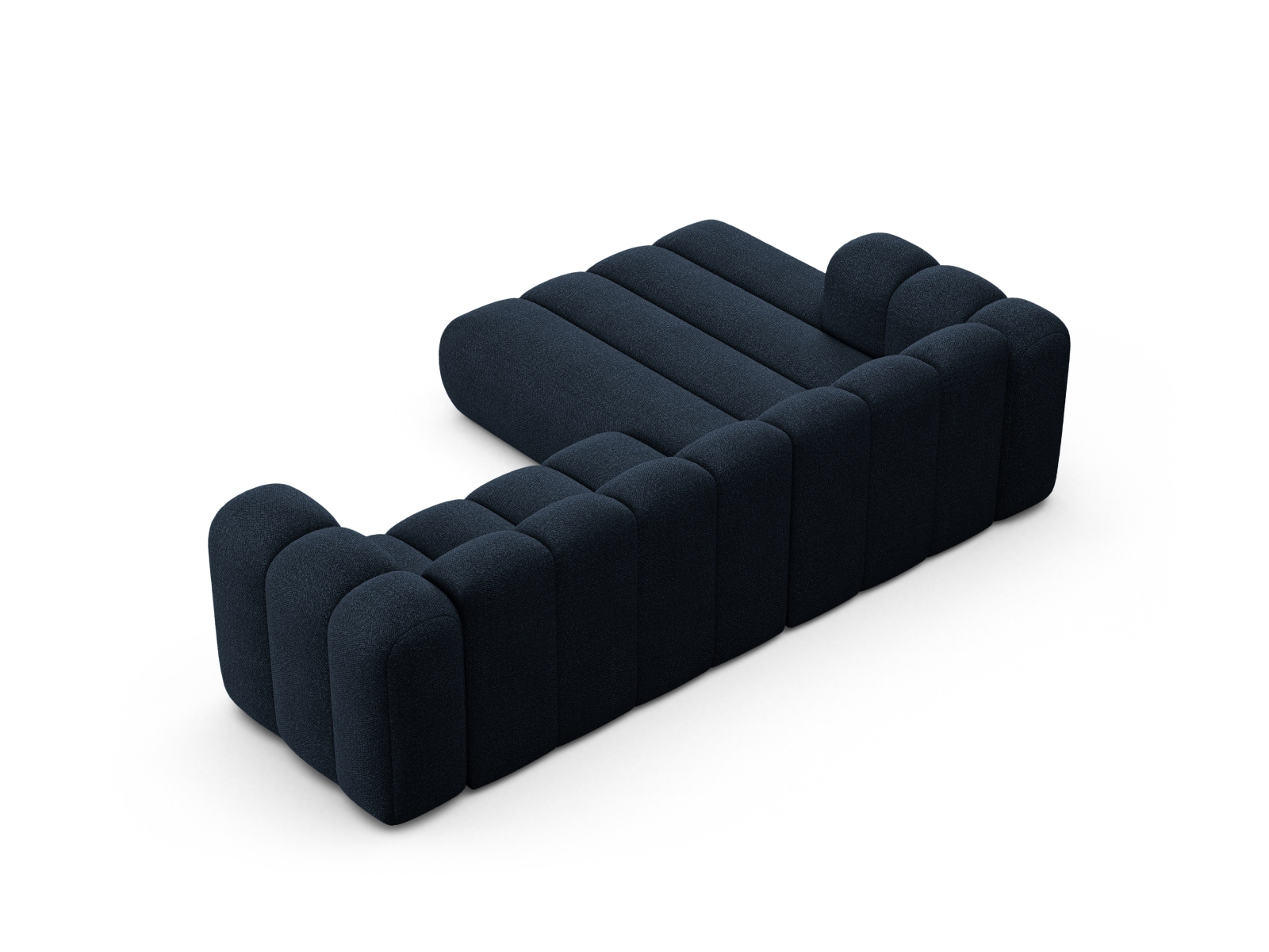 Boucle Modular Left Corner Sofa, "Lupine", 4 Seats, 260x177x70