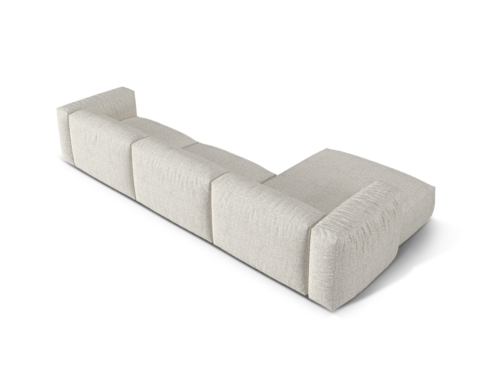 Boucle Modular Left Corner Sofa XL, "Martina", 3 Seats, 330x176x75