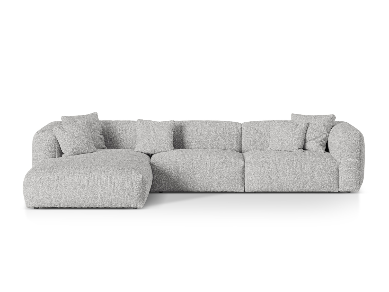 Boucle Modular Left Corner Sofa XL, "Martina", 3 Seats, 330x176x75