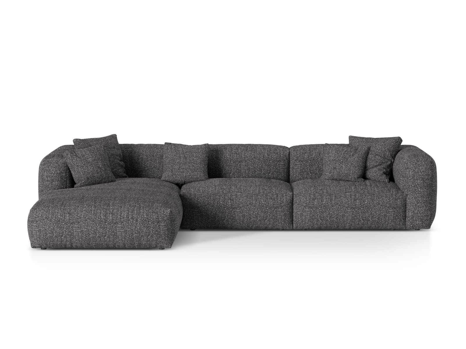 Boucle Modular Left Corner Sofa XL, "Martina", 3 Seats, 330x176x75