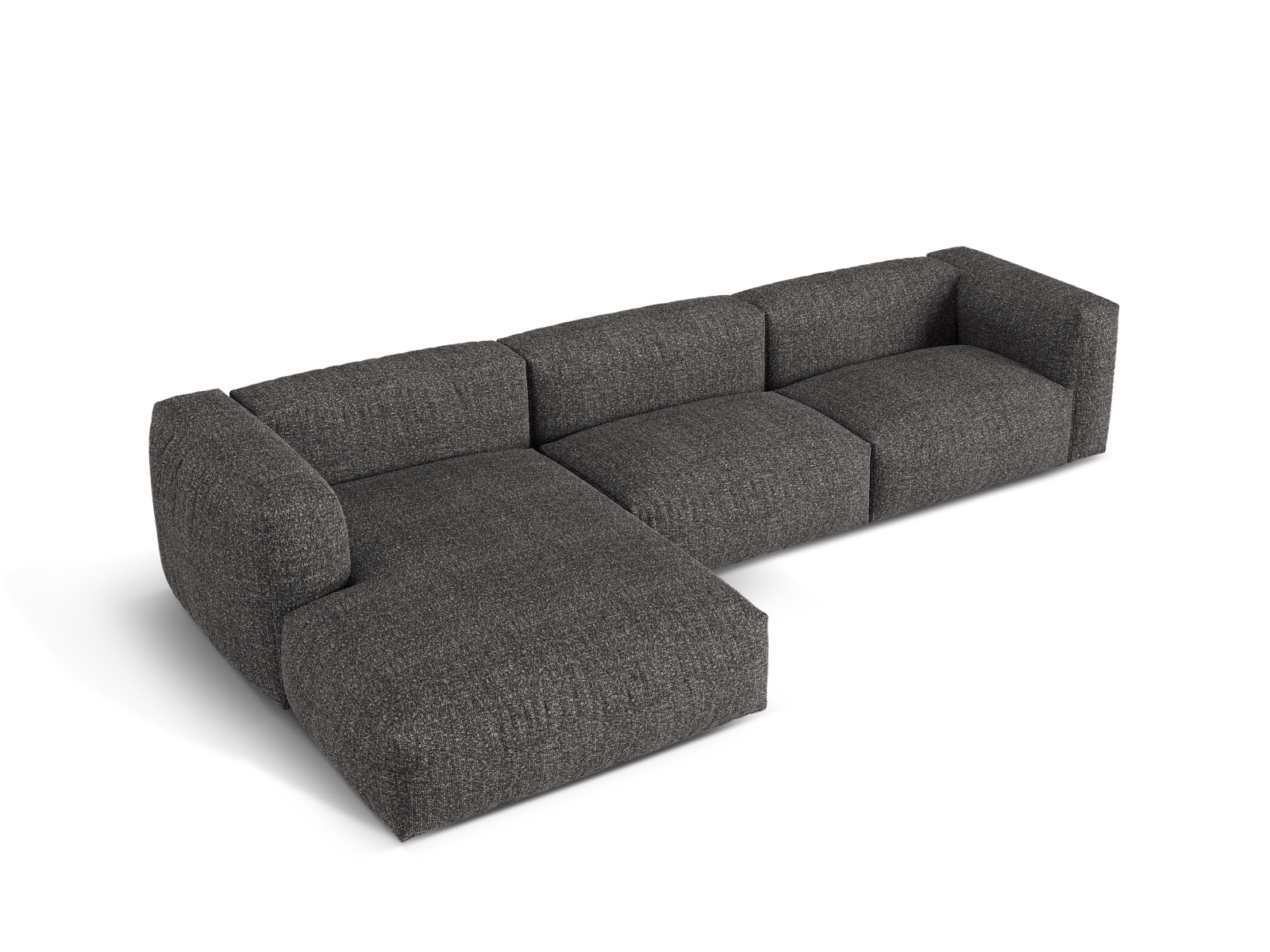 Boucle Modular Left Corner Sofa XL, "Martina", 3 Seats, 330x176x75