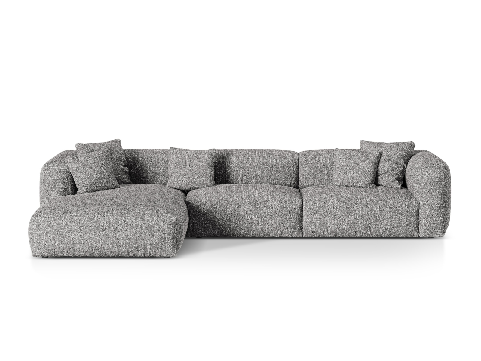 Boucle Modular Left Corner Sofa XL, "Martina", 3 Seats, 330x176x75