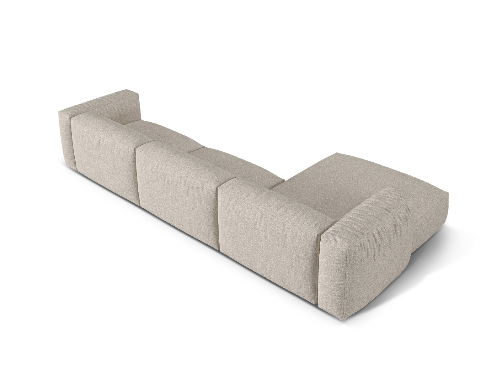 Boucle Modular Left Corner Sofa XL, "Martina", 3 Seats, 330x176x75