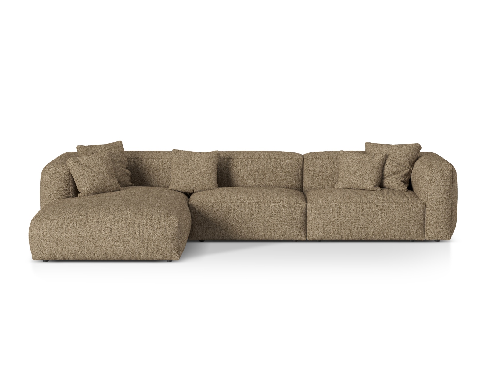 Boucle Modular Left Corner Sofa XL, "Martina", 3 Seats, 330x176x75