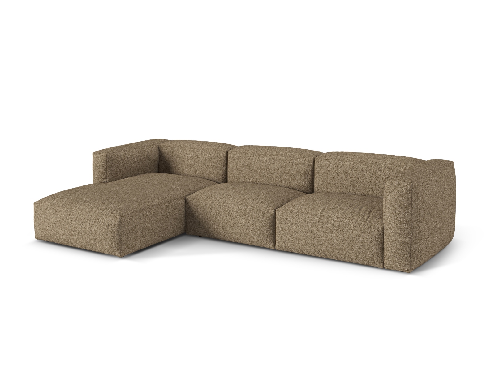 Boucle Modular Left Corner Sofa XL, "Martina", 3 Seats, 330x176x75