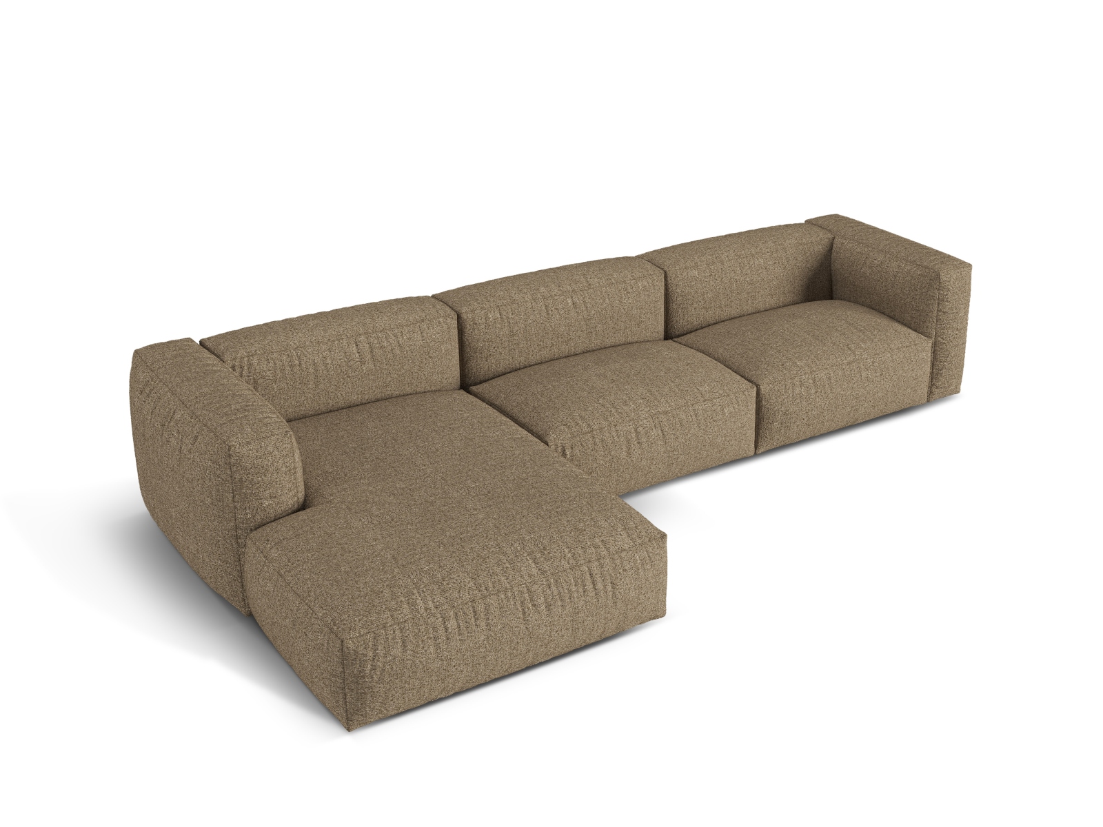 Boucle Modular Left Corner Sofa XL, "Martina", 3 Seats, 330x176x75