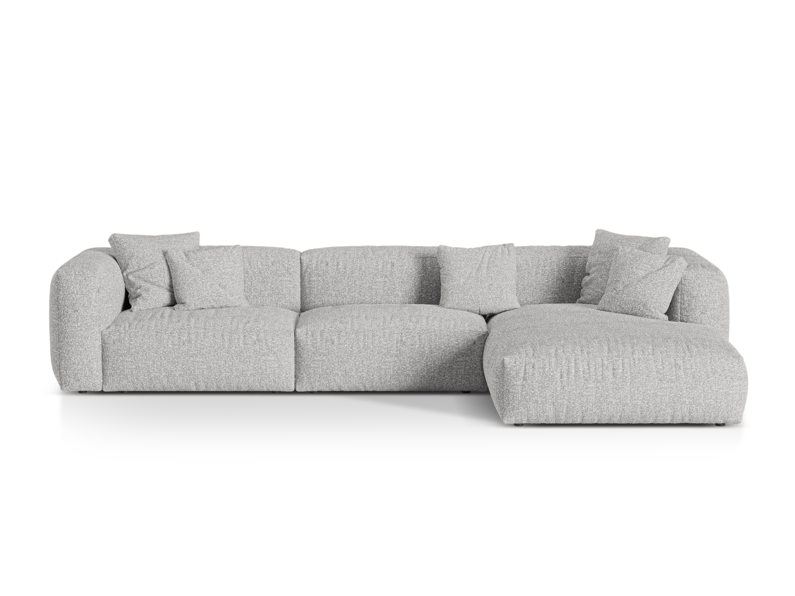 Boucle Modular Right Corner Sofa XL, "Martina", 3 Seats, 330x176x75