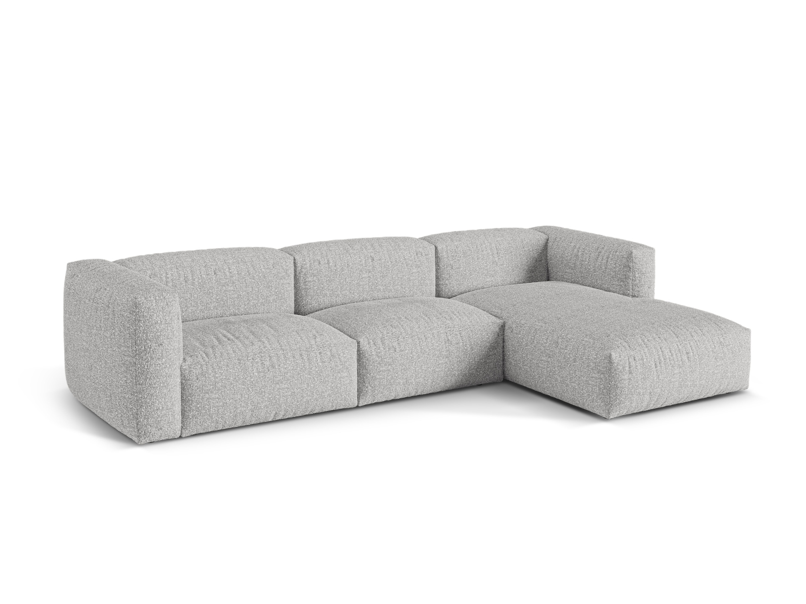Boucle Modular Right Corner Sofa XL, "Martina", 3 Seats, 330x176x75