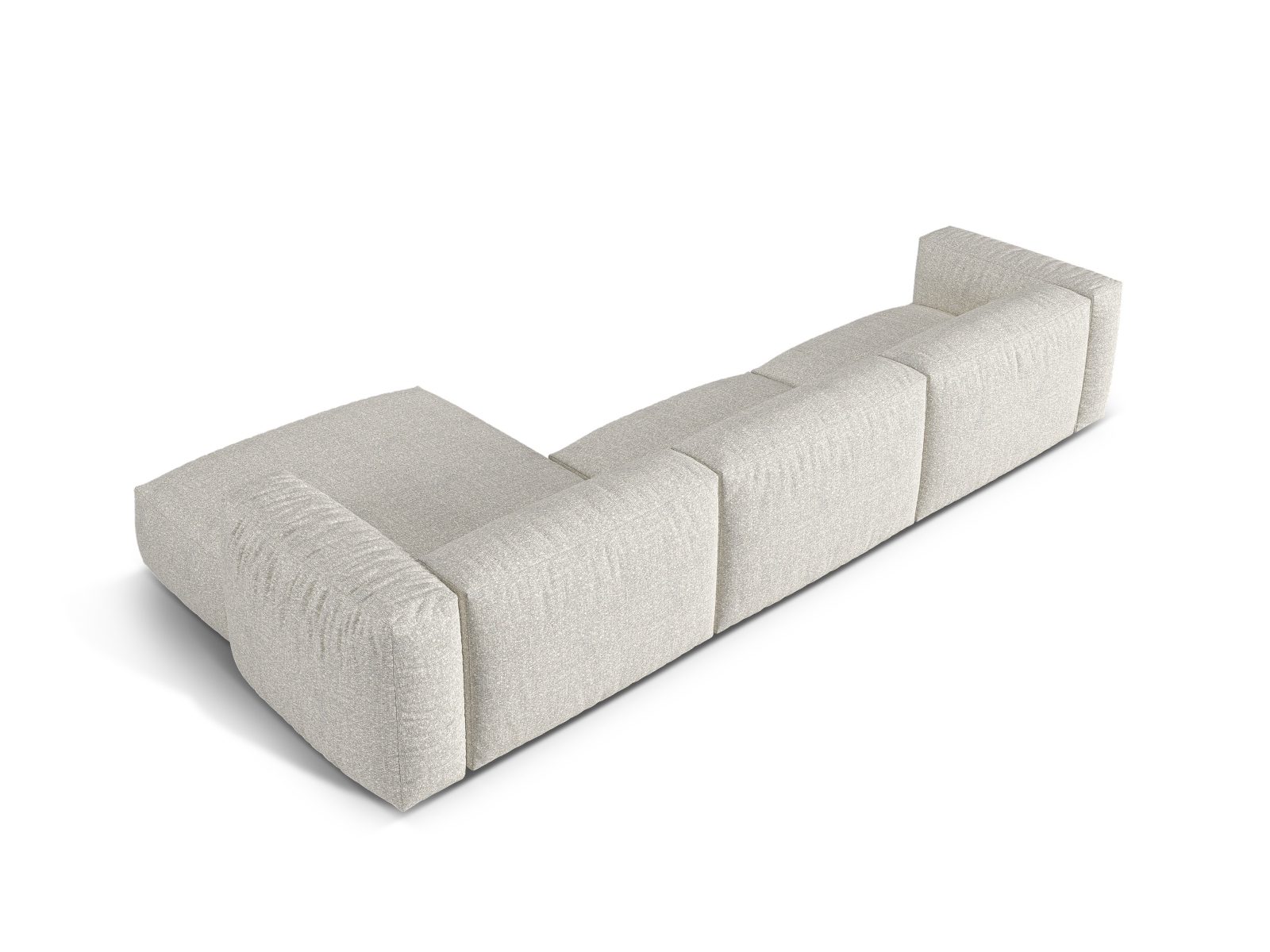 Boucle Modular Right Corner Sofa XL, "Martina", 3 Seats, 330x176x75