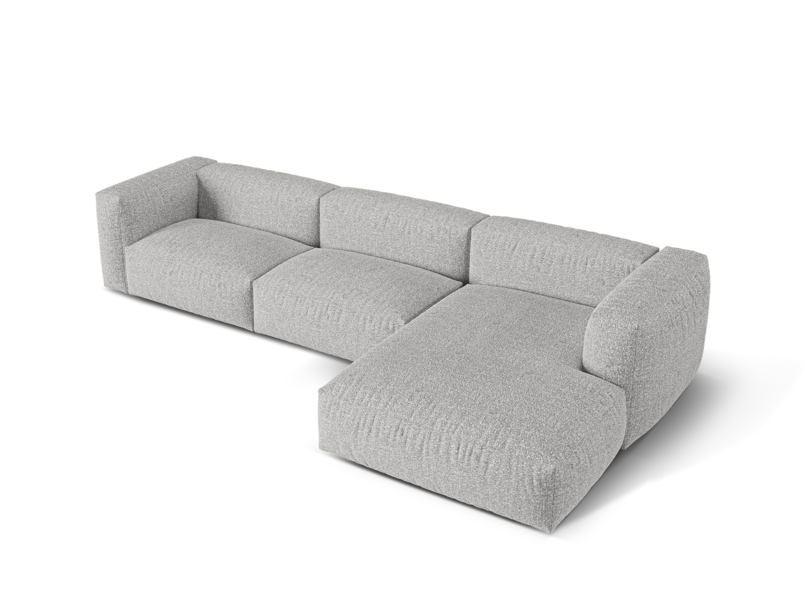 Boucle Modular Right Corner Sofa XL, "Martina", 3 Seats, 330x176x75