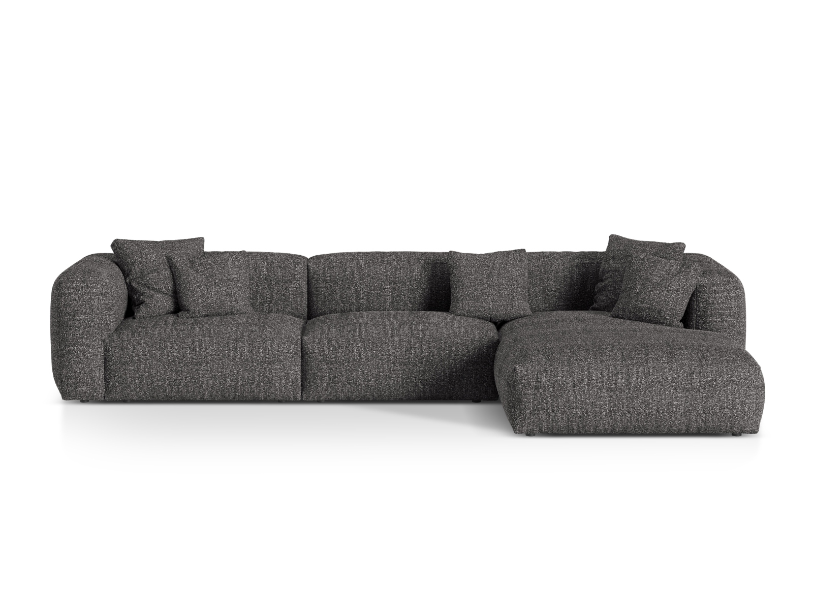 Boucle Modular Right Corner Sofa XL, "Martina", 3 Seats, 330x176x75