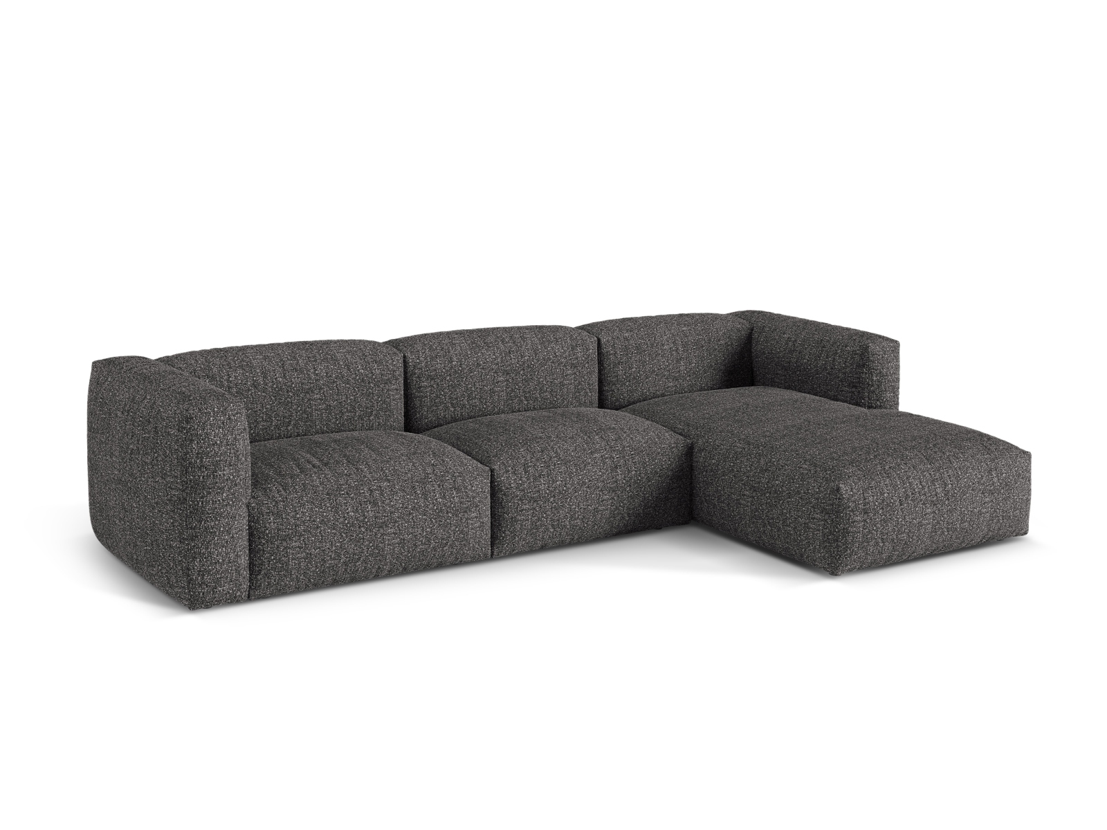 Boucle Modular Right Corner Sofa XL, "Martina", 3 Seats, 330x176x75