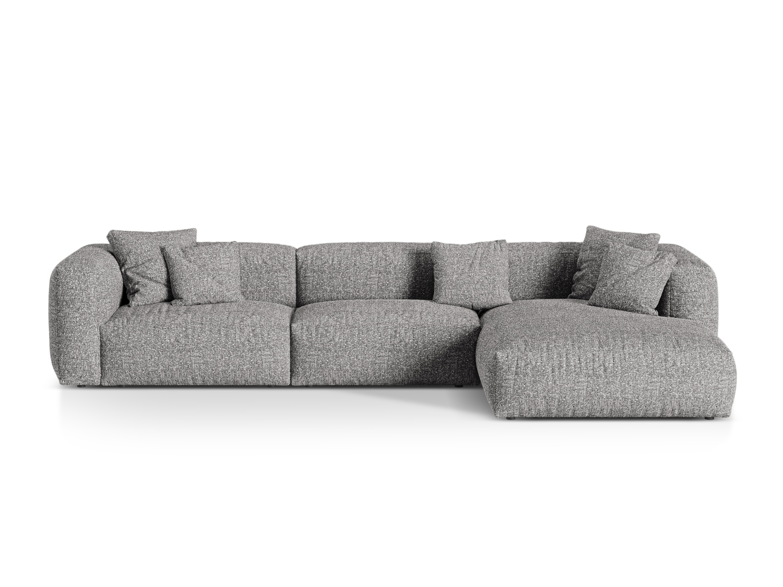 Boucle Modular Right Corner Sofa XL, "Martina", 3 Seats, 330x176x75