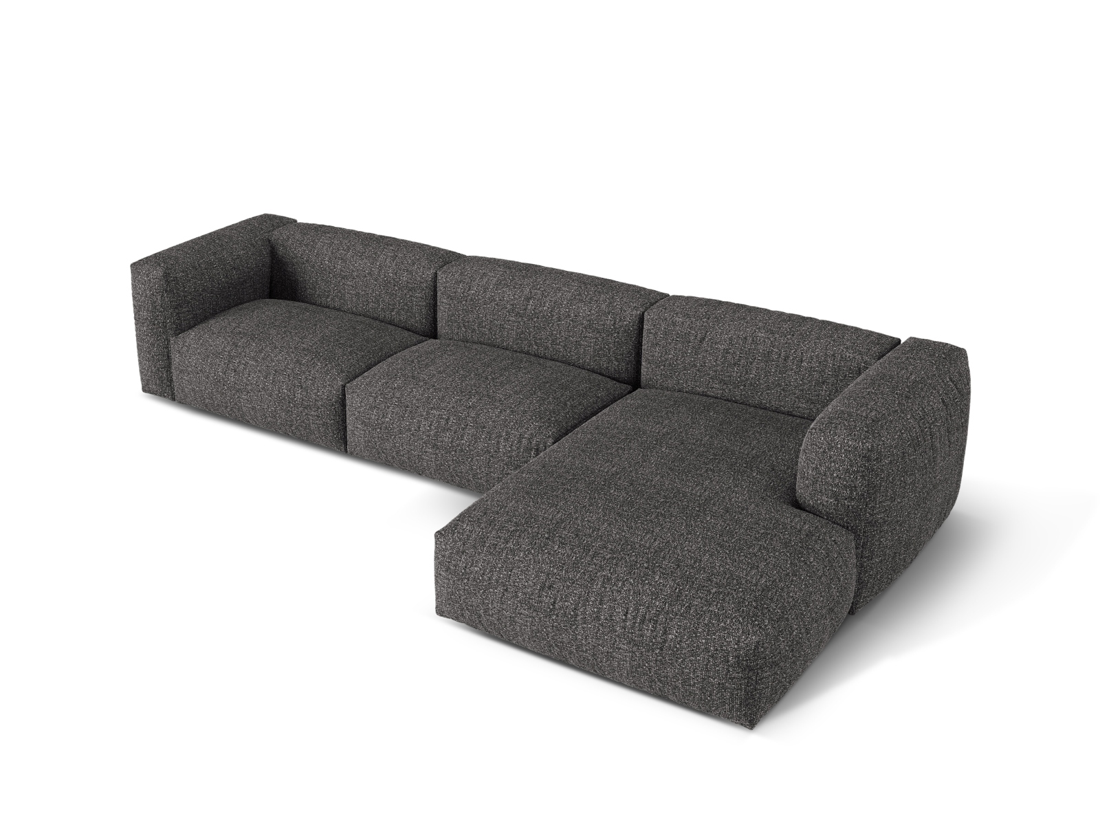 Boucle Modular Right Corner Sofa XL, "Martina", 3 Seats, 330x176x75