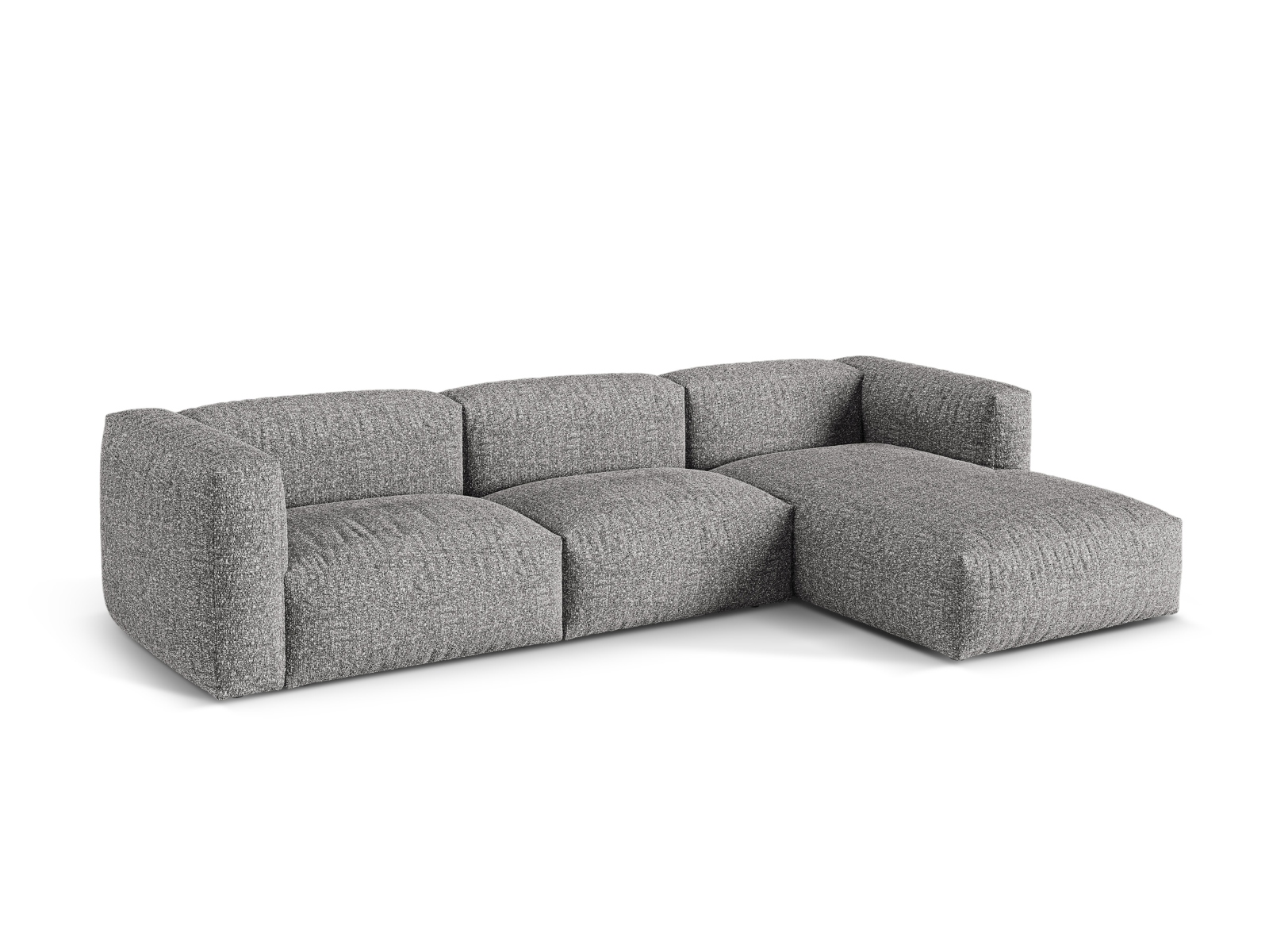 Boucle Modular Right Corner Sofa XL, "Martina", 3 Seats, 330x176x75