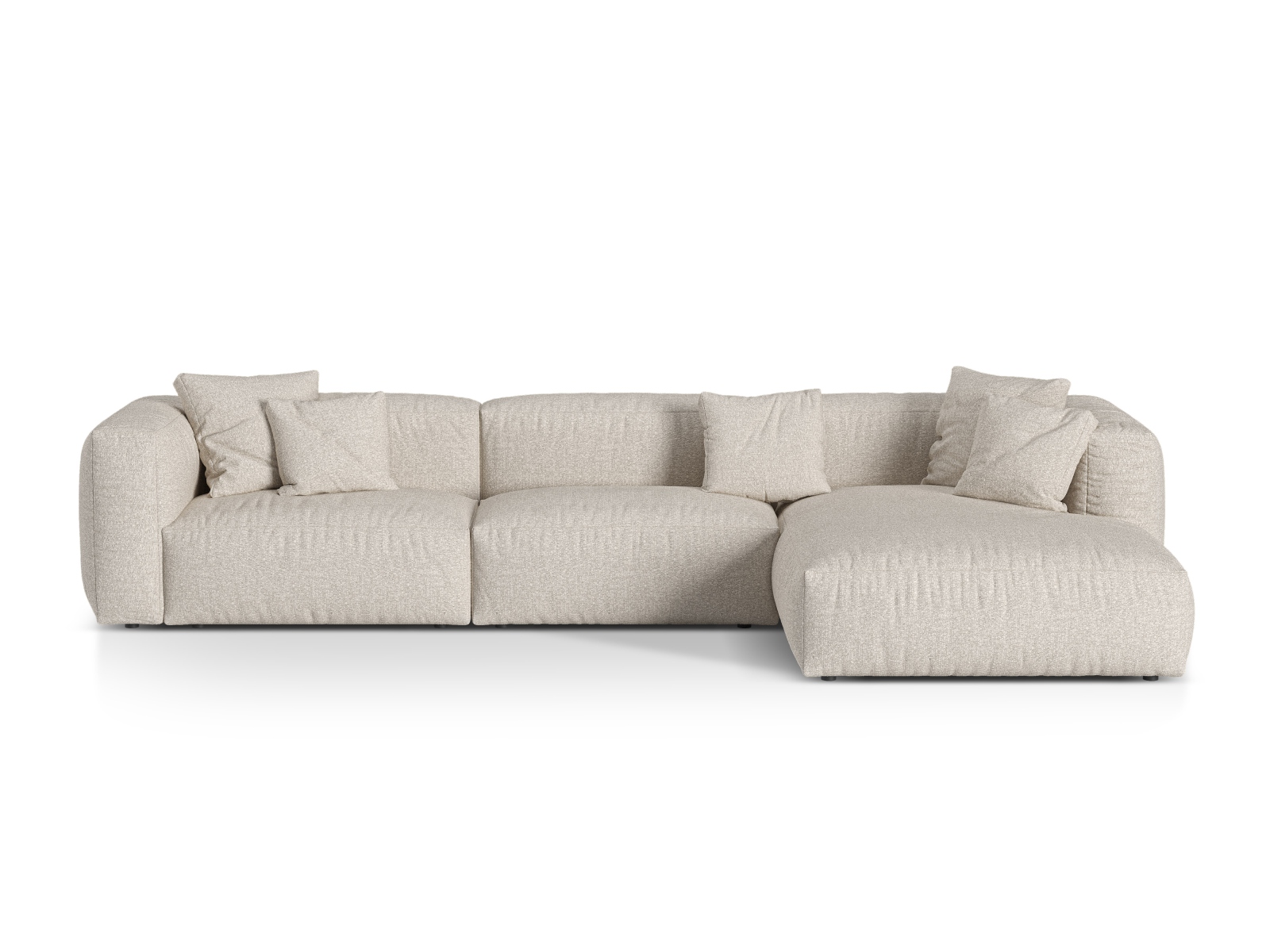 Boucle Modular Right Corner Sofa XL, "Martina", 3 Seats, 330x176x75