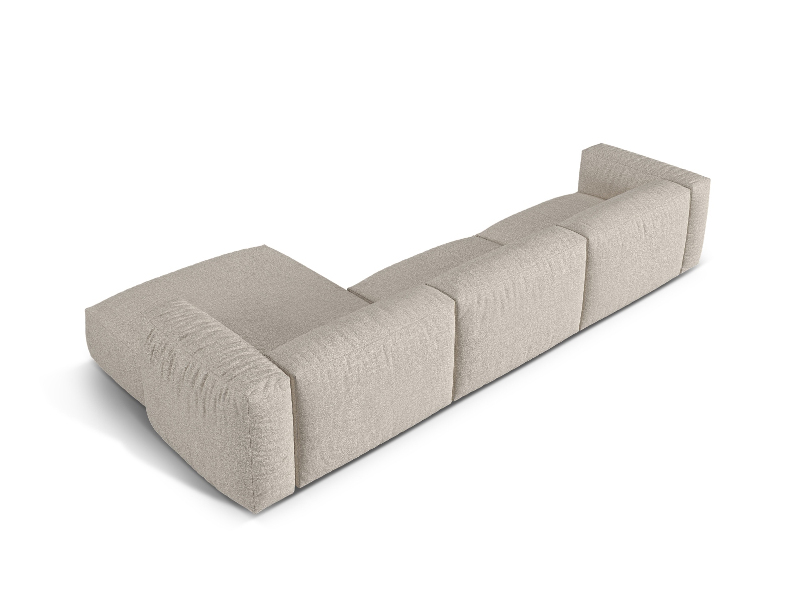 Boucle Modular Right Corner Sofa XL, "Martina", 3 Seats, 330x176x75