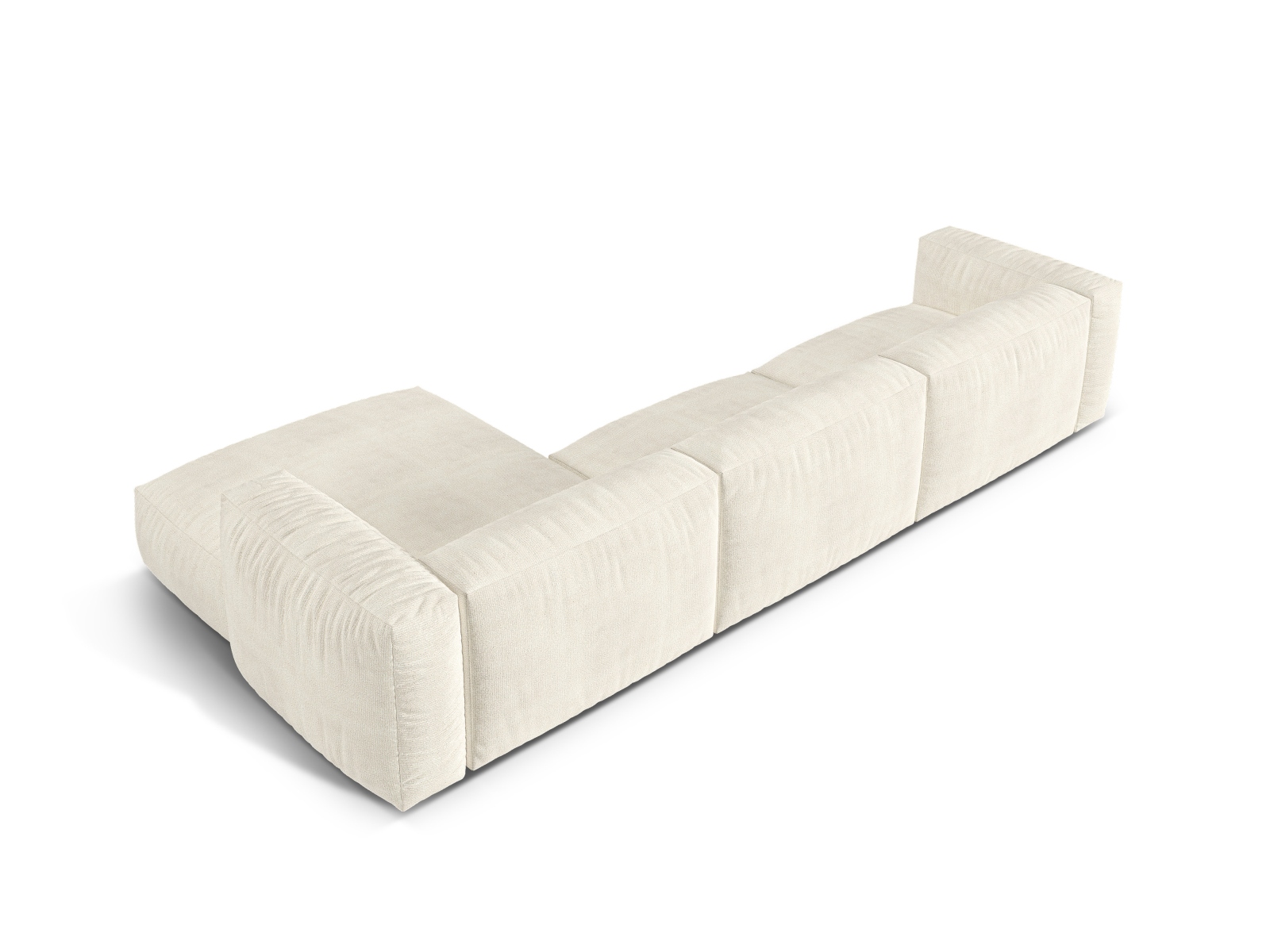 Boucle Modular Right Corner Sofa XL, "Martina", 3 Seats, 330x176x75