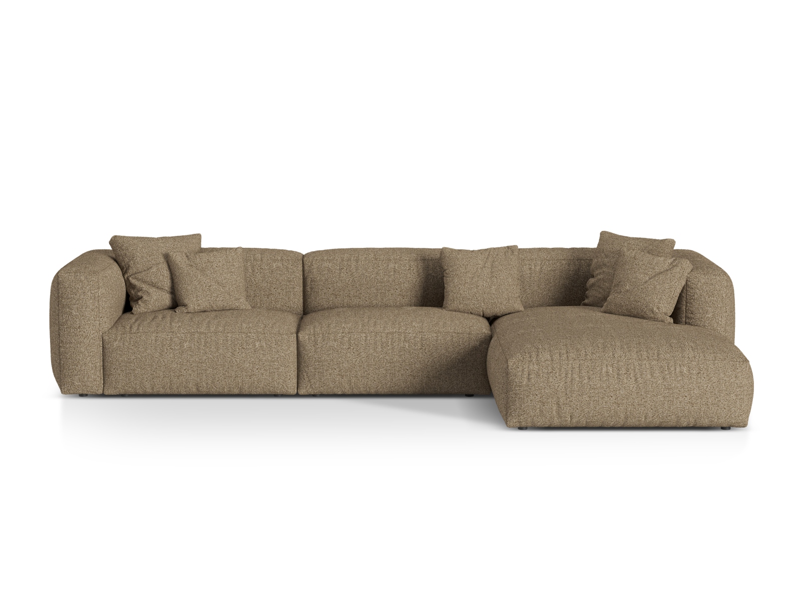 Boucle Modular Right Corner Sofa XL, "Martina", 3 Seats, 330x176x75