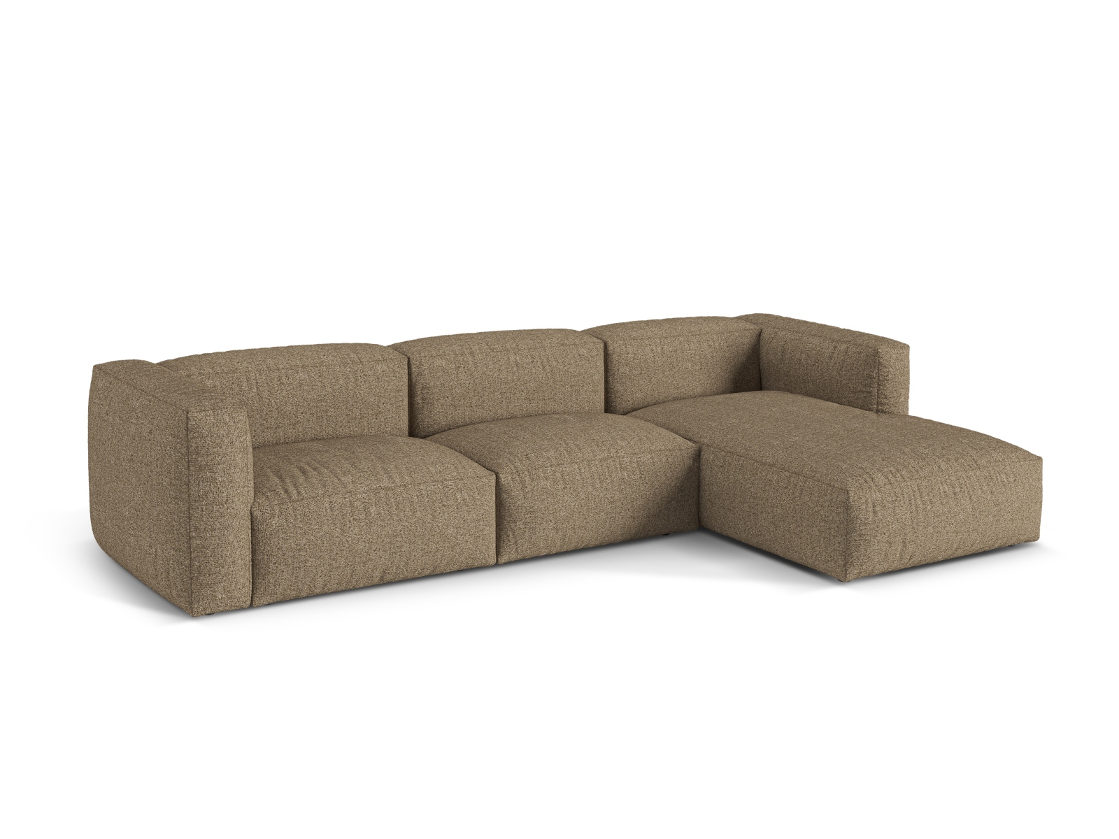 Boucle Modular Right Corner Sofa XL, "Martina", 3 Seats, 330x176x75