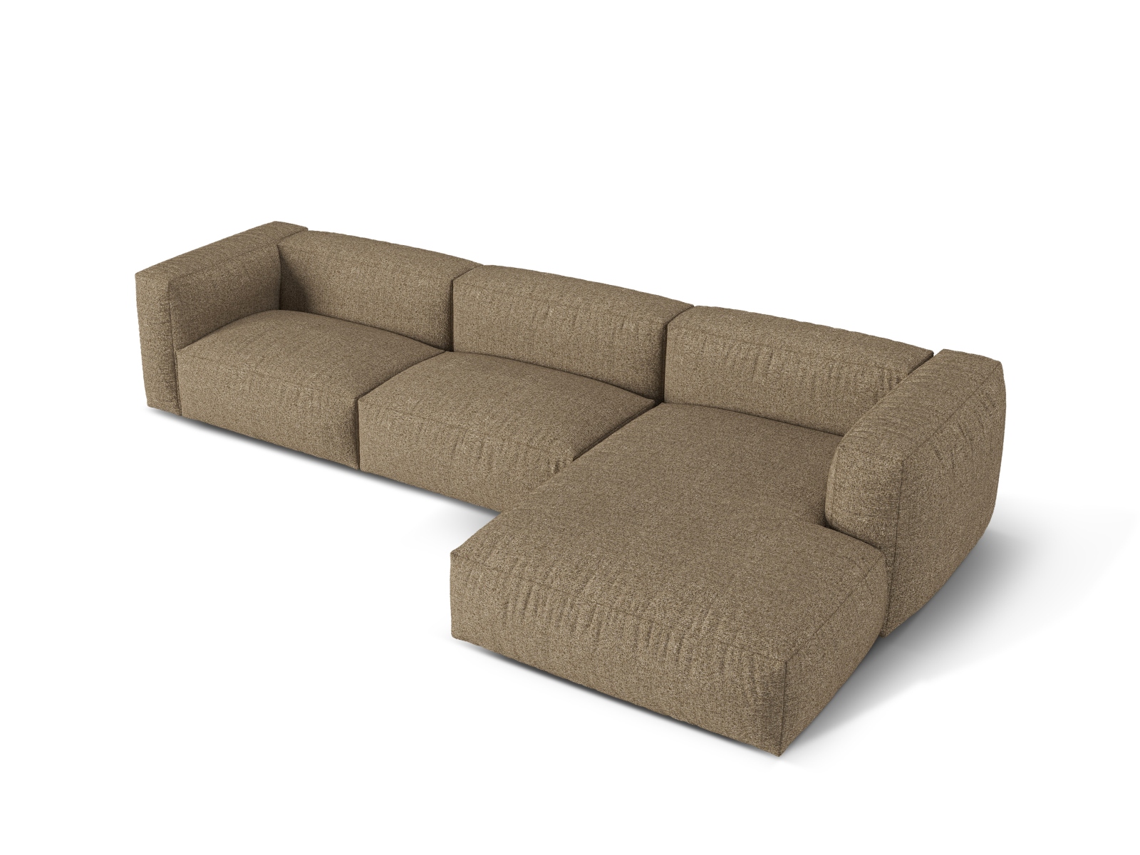 Boucle Modular Right Corner Sofa XL, "Martina", 3 Seats, 330x176x75